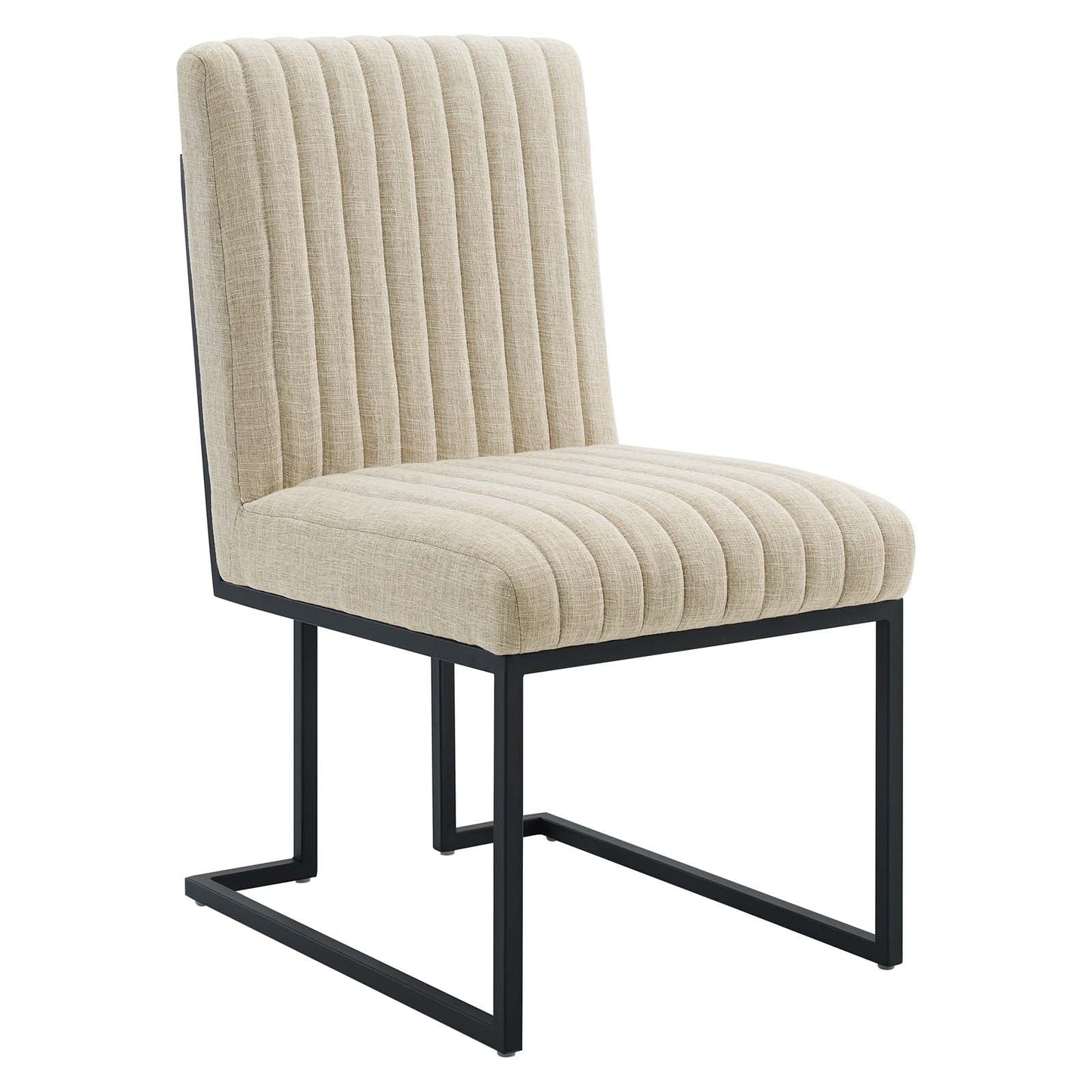 Indulge Channel Tufted Fabric Dining Chair Beige EEI-4652-BEI