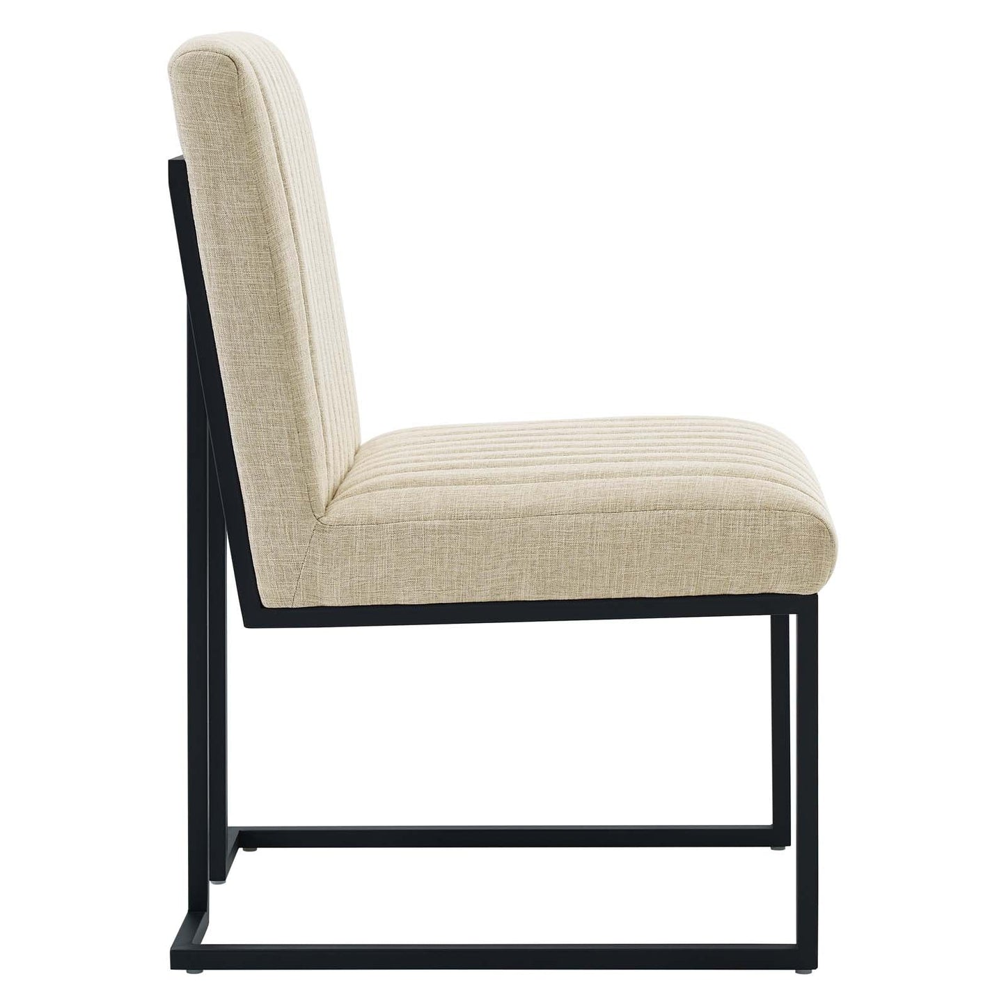 Indulge Channel Tufted Fabric Dining Chair Beige EEI-4652-BEI