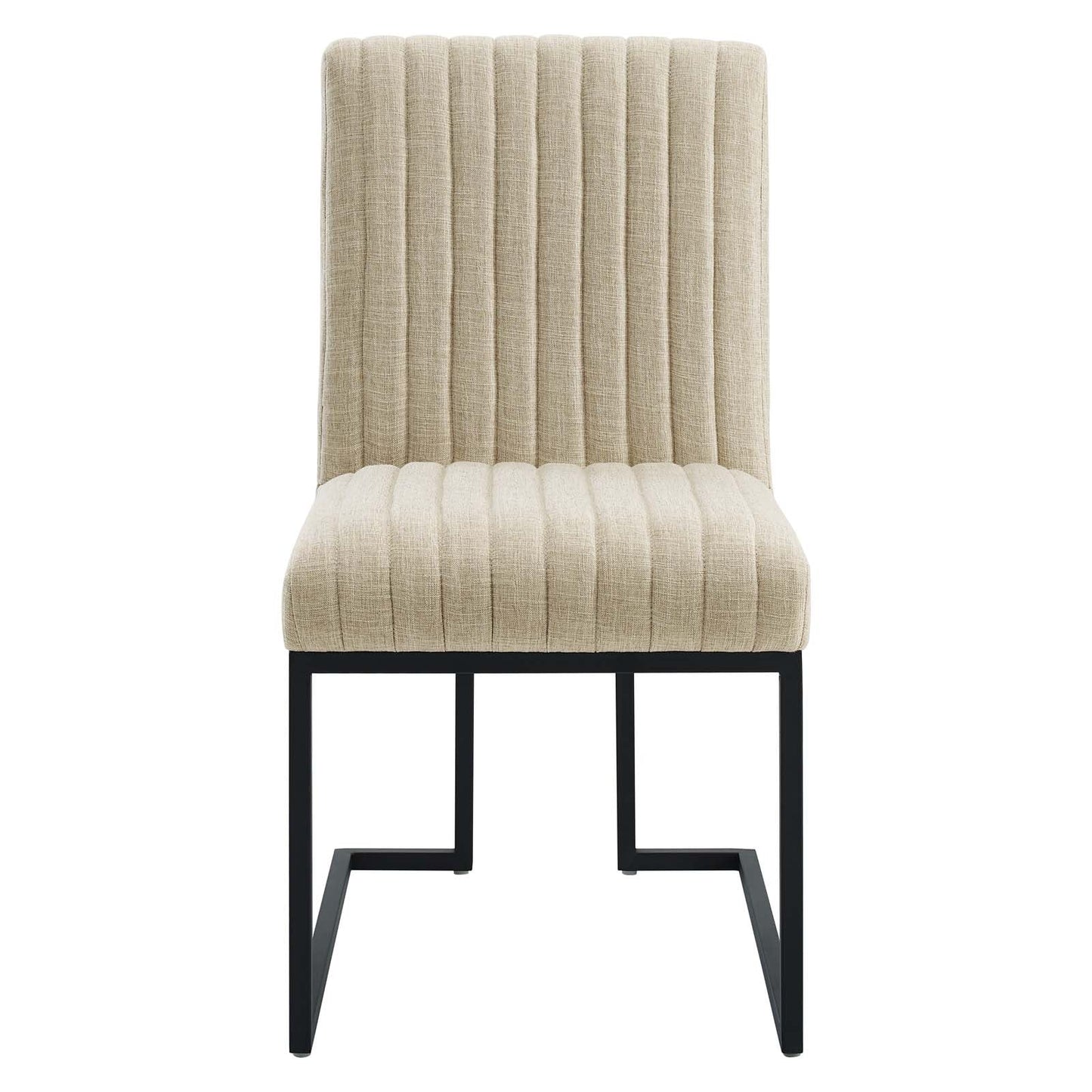 Indulge Channel Tufted Fabric Dining Chair Beige EEI-4652-BEI