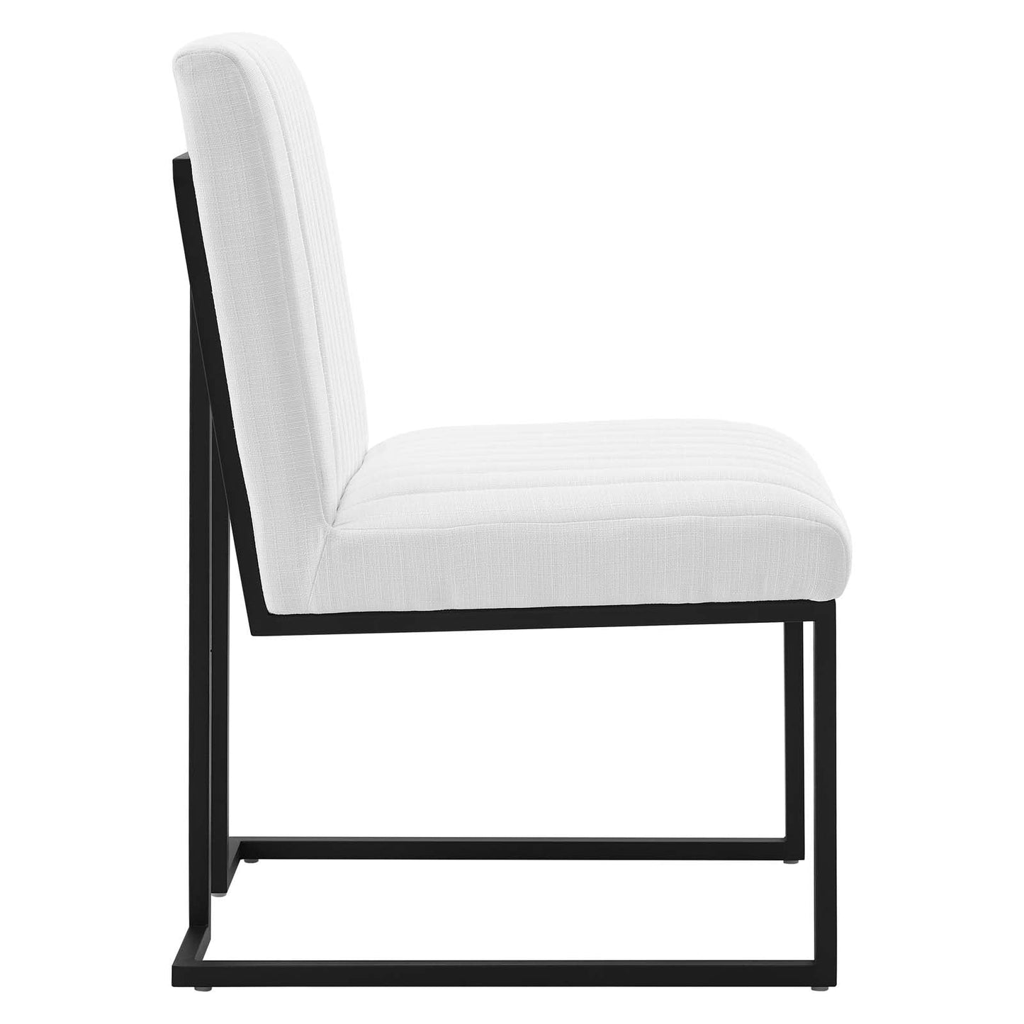 Indulge Channel Tufted Fabric Dining Chair White EEI-4652-WHI