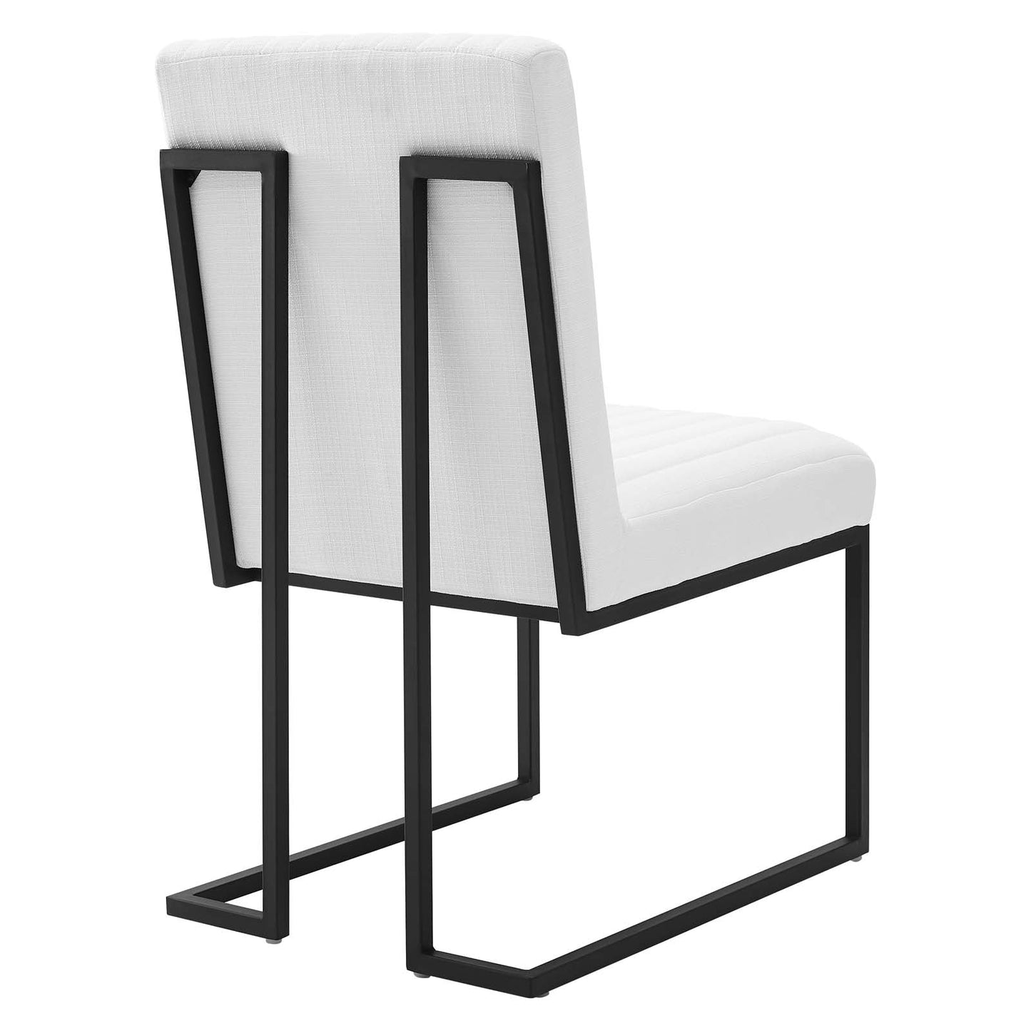 Indulge Channel Tufted Fabric Dining Chair White EEI-4652-WHI