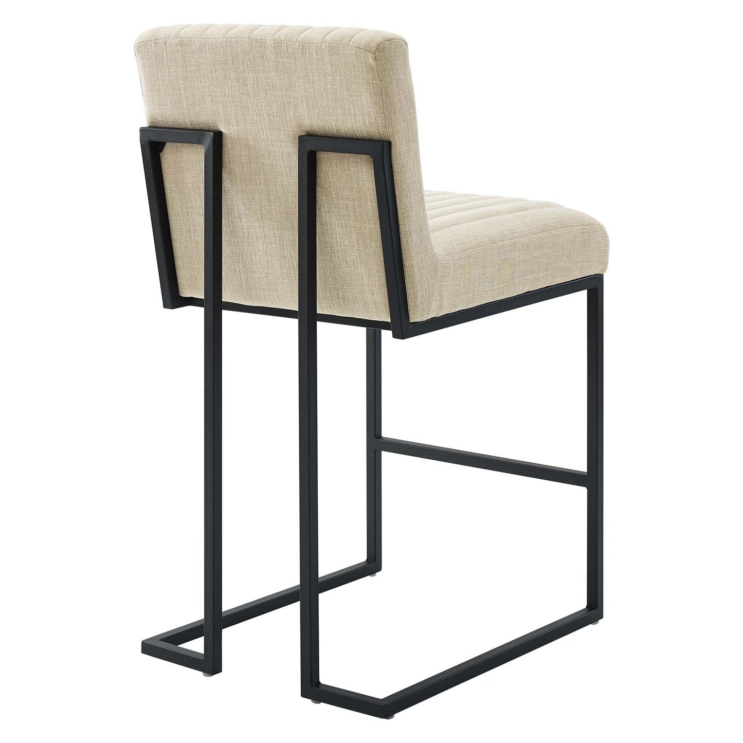 Indulge Channel Tufted Fabric Counter Stool Beige EEI-4653-BEI