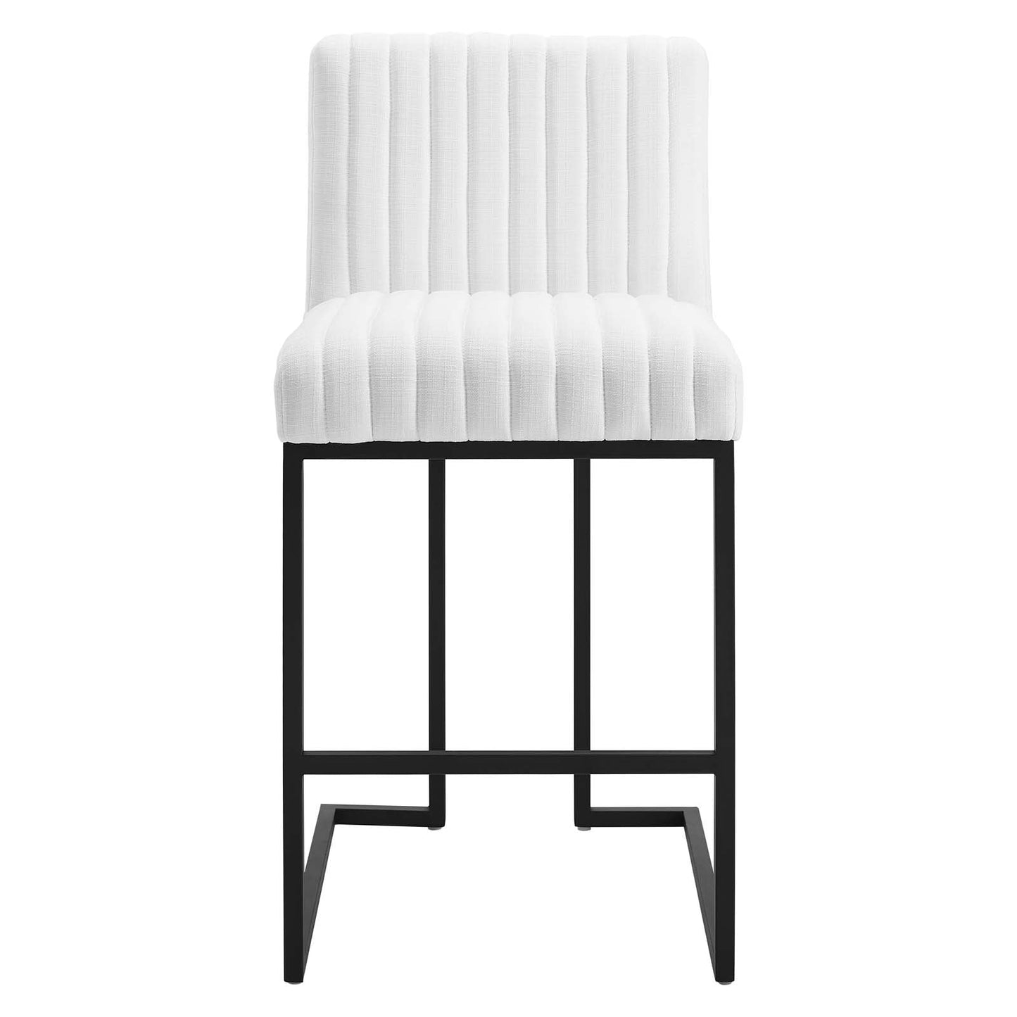 Indulge Channel Tufted Fabric Counter Stool White EEI-4653-WHI