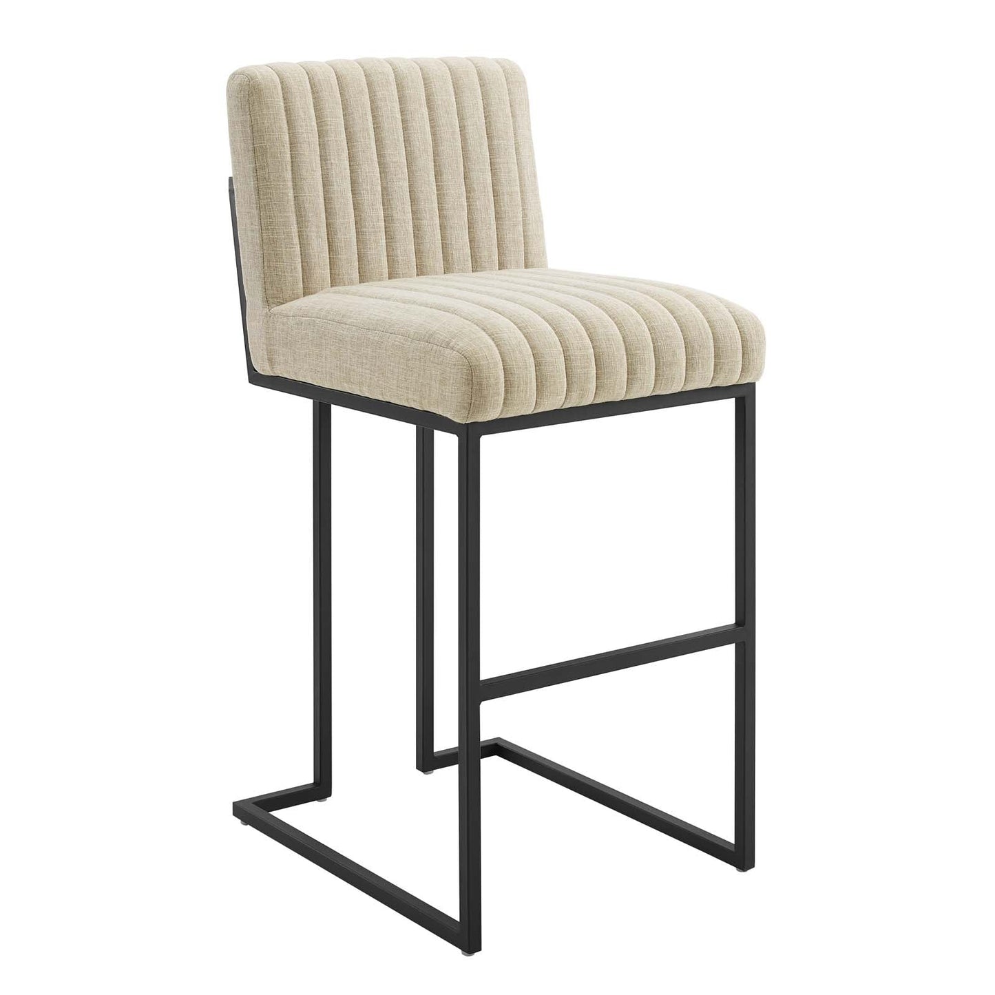 Indulge Channel Tufted Fabric Bar Stool Beige EEI-4654-BEI