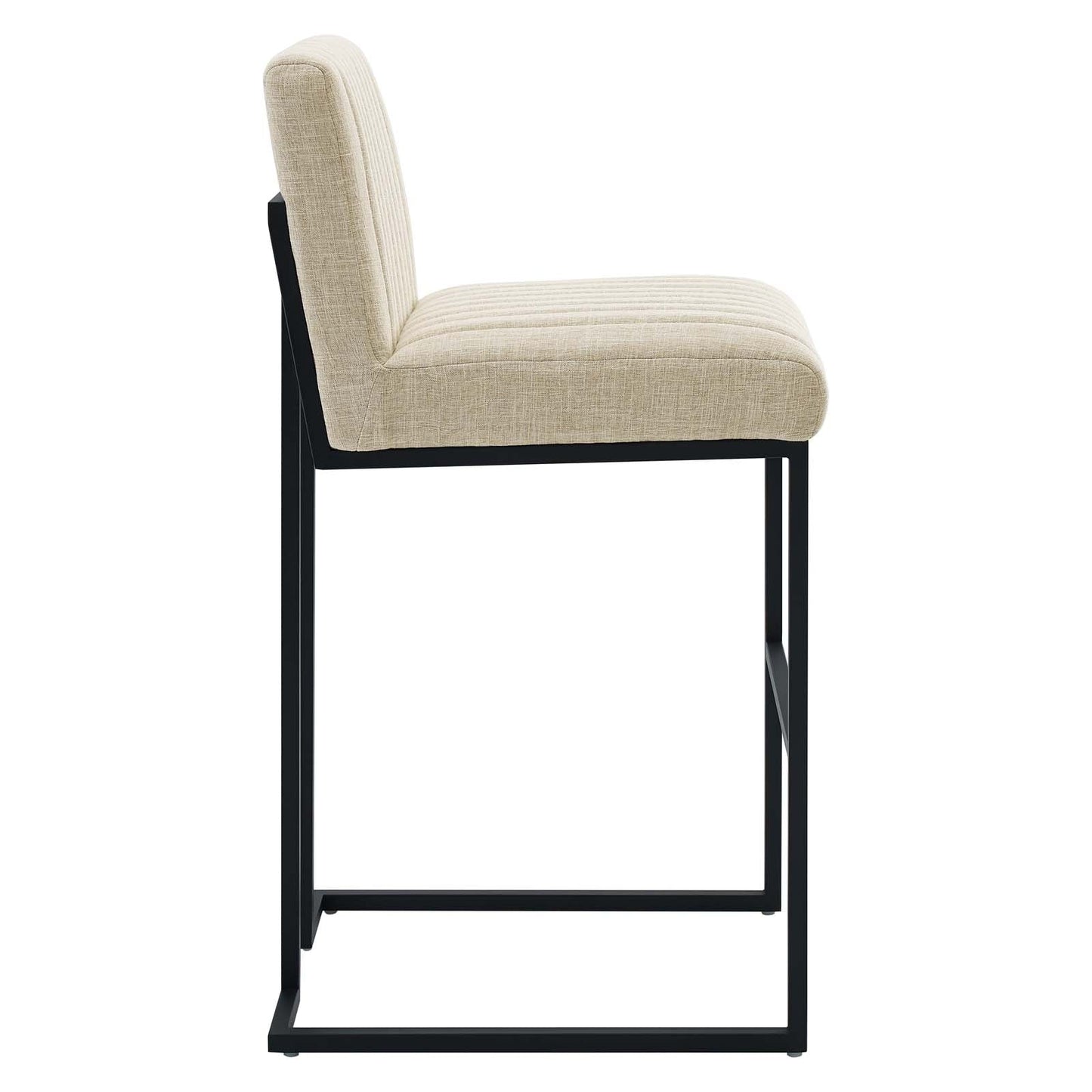 Indulge Channel Tufted Fabric Bar Stool Beige EEI-4654-BEI