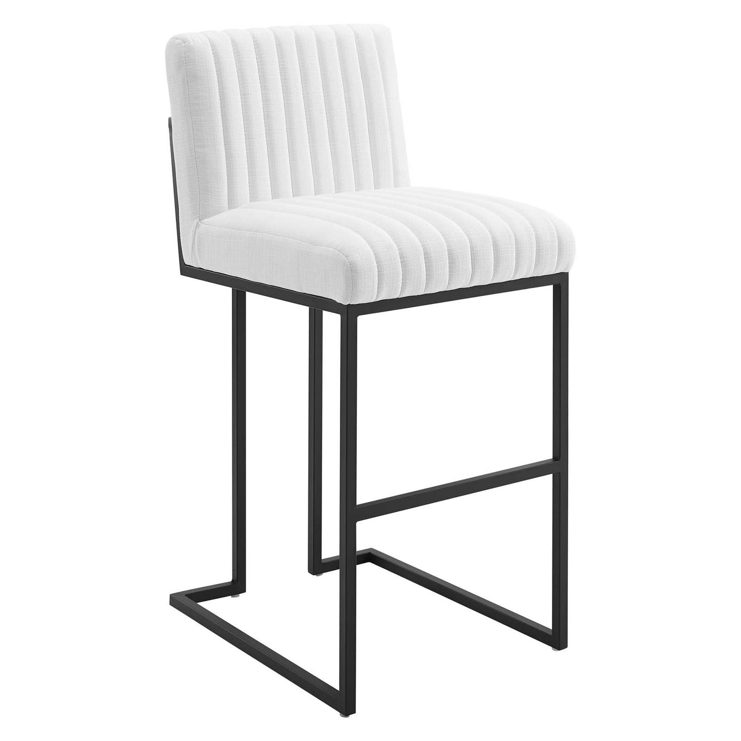 Indulge Channel Tufted Fabric Bar Stool White EEI-4654-WHI