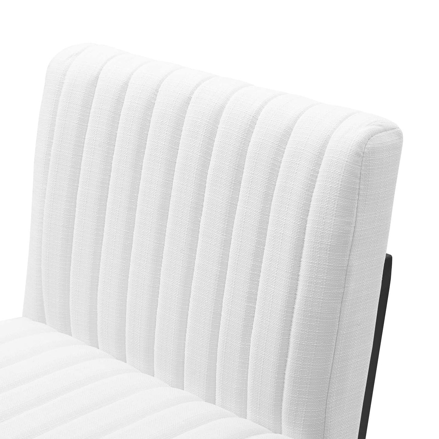 Indulge Channel Tufted Fabric Bar Stool White EEI-4654-WHI