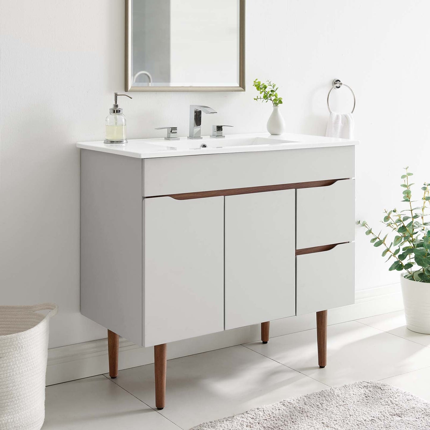 Harvest 36" Bathroom Vanity Gray White EEI-4670-GRY-WHI