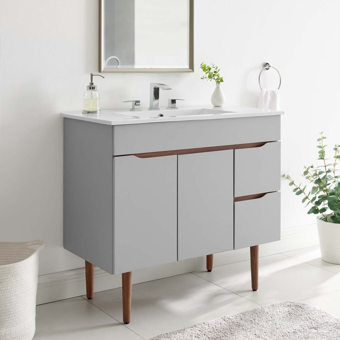 Harvest 36" Bathroom Vanity Gray White EEI-4670-GRY-WHI