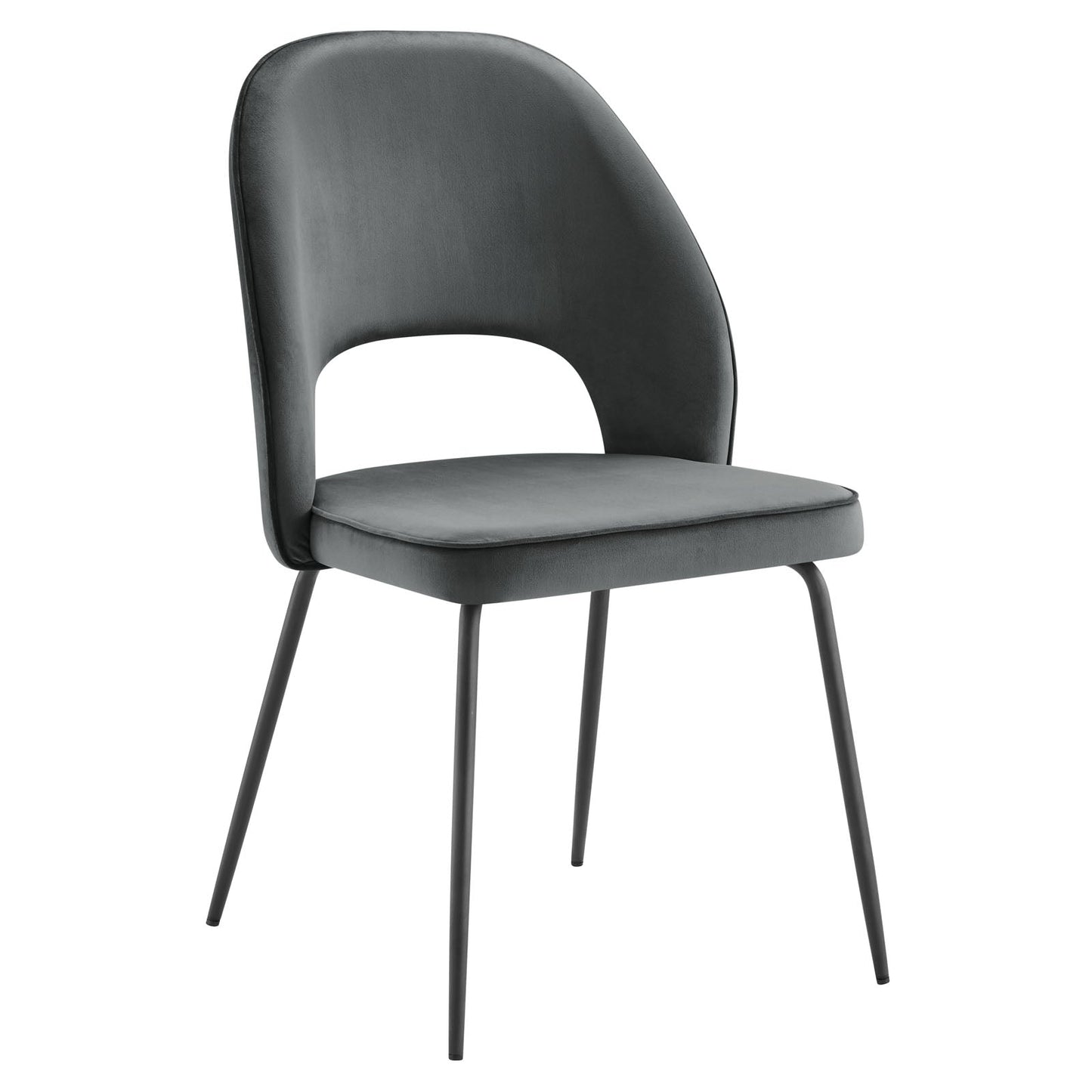 Nico Performance Velvet Dining Chair Set of 2 Black Gray EEI-4673-BLK-GRY