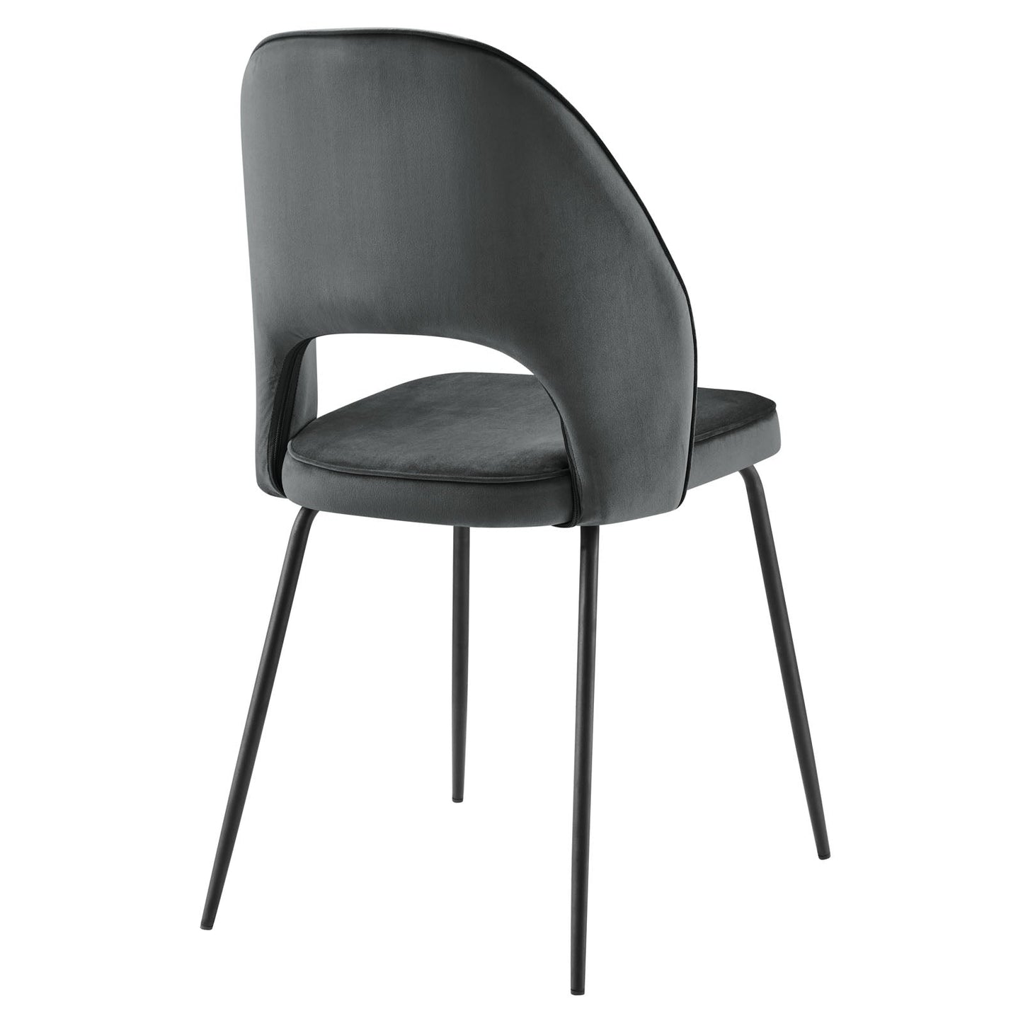 Nico Performance Velvet Dining Chair Set of 2 Black Gray EEI-4673-BLK-GRY