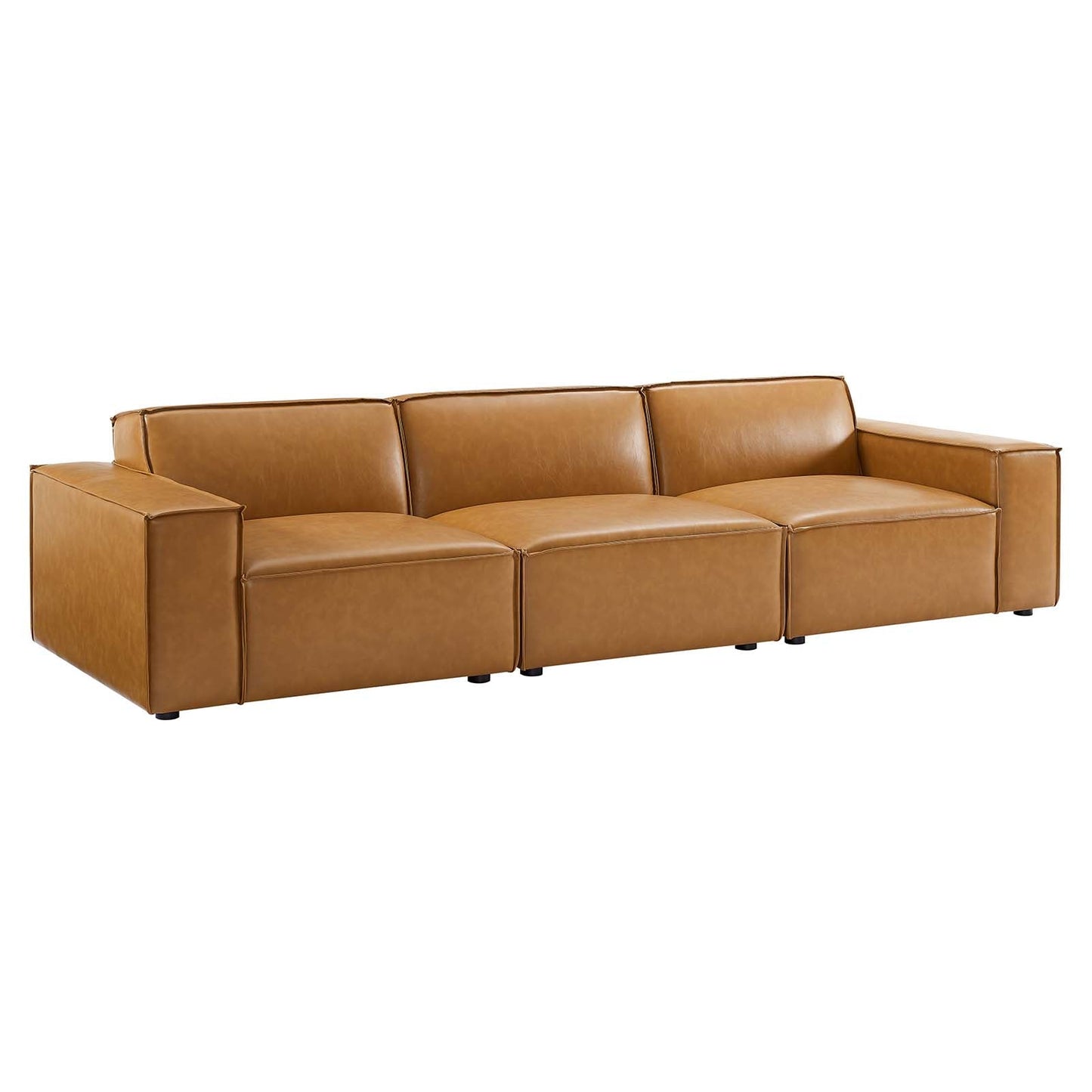 Restore Vegan Leather 3-Piece Sofa Tan EEI-4708-TAN