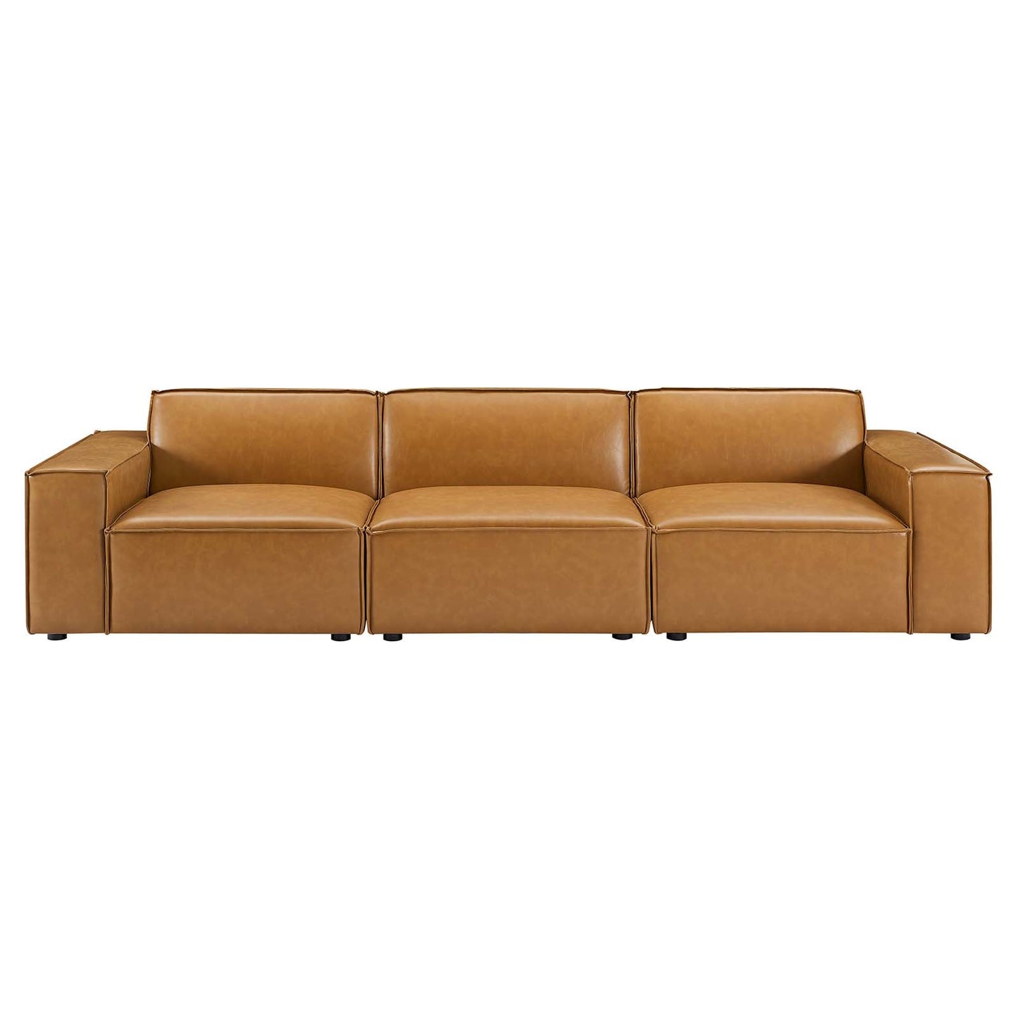 Restore Vegan Leather 3-Piece Sofa Tan EEI-4708-TAN