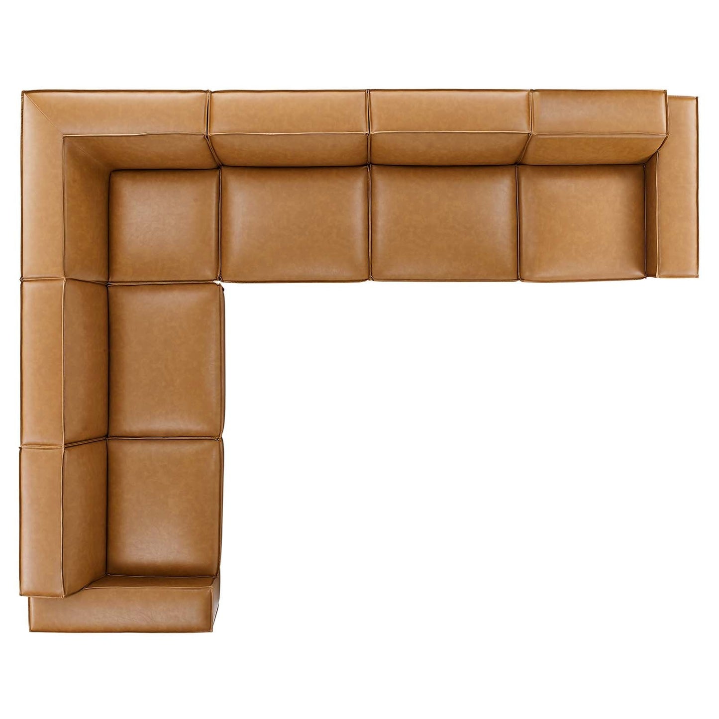 Restore 6-Piece Vegan Leather Sectional Sofa Tan EEI-4715-TAN