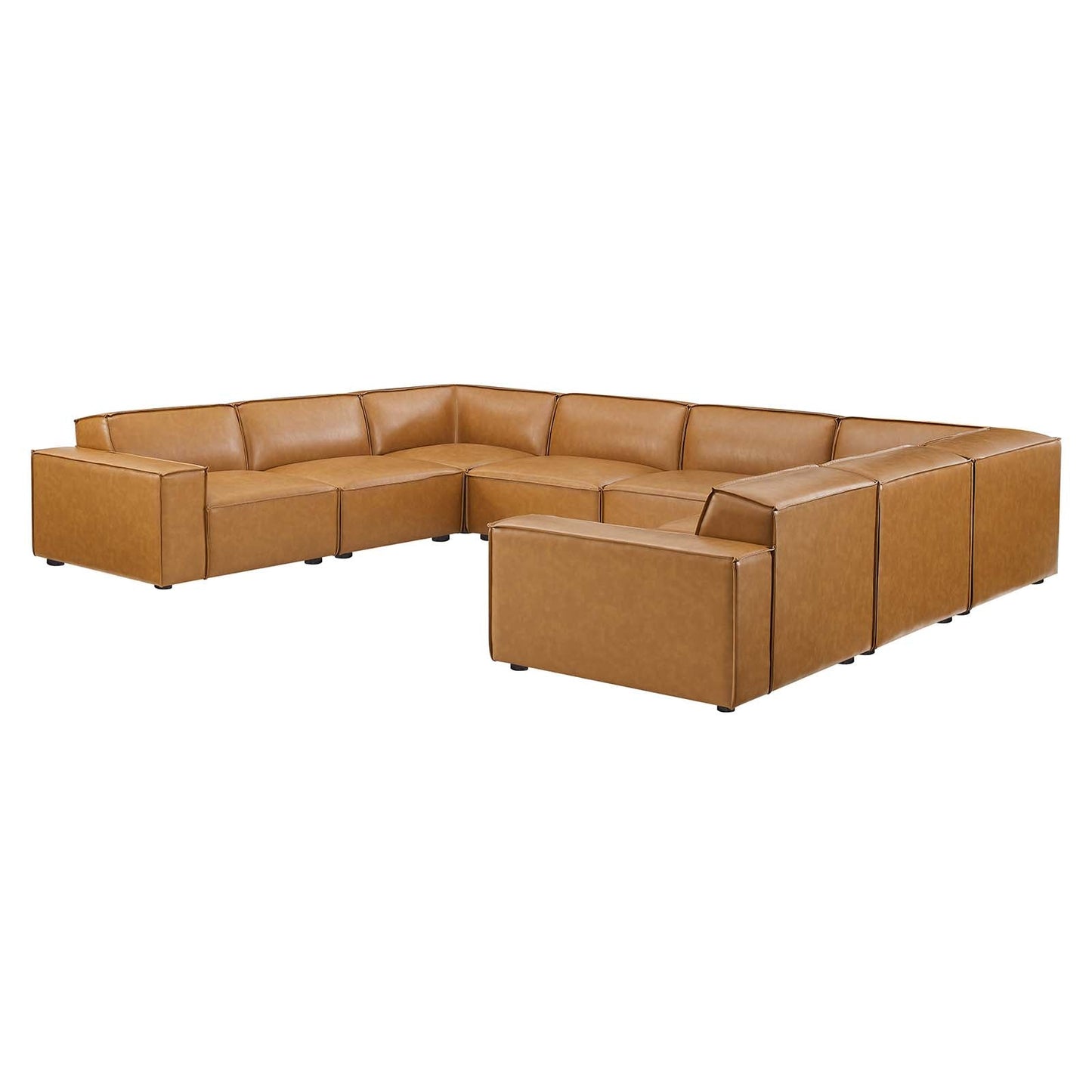 Restore 8-Piece Vegan Leather Sectional Sofa Tan EEI-4717-TAN