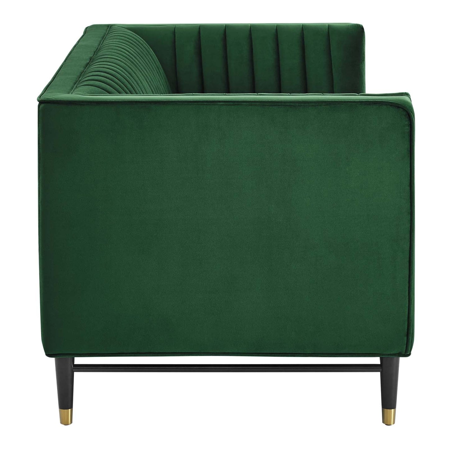 Devote Channel Tufted Performance Velvet Loveseat Emerald EEI-4718-EME