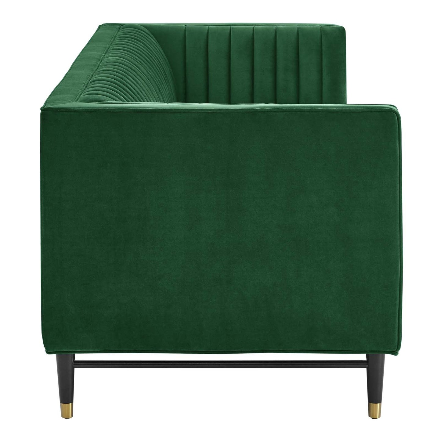 Devote Channel Tufted Performance Velvet Sofa Emerald EEI-4720-EME