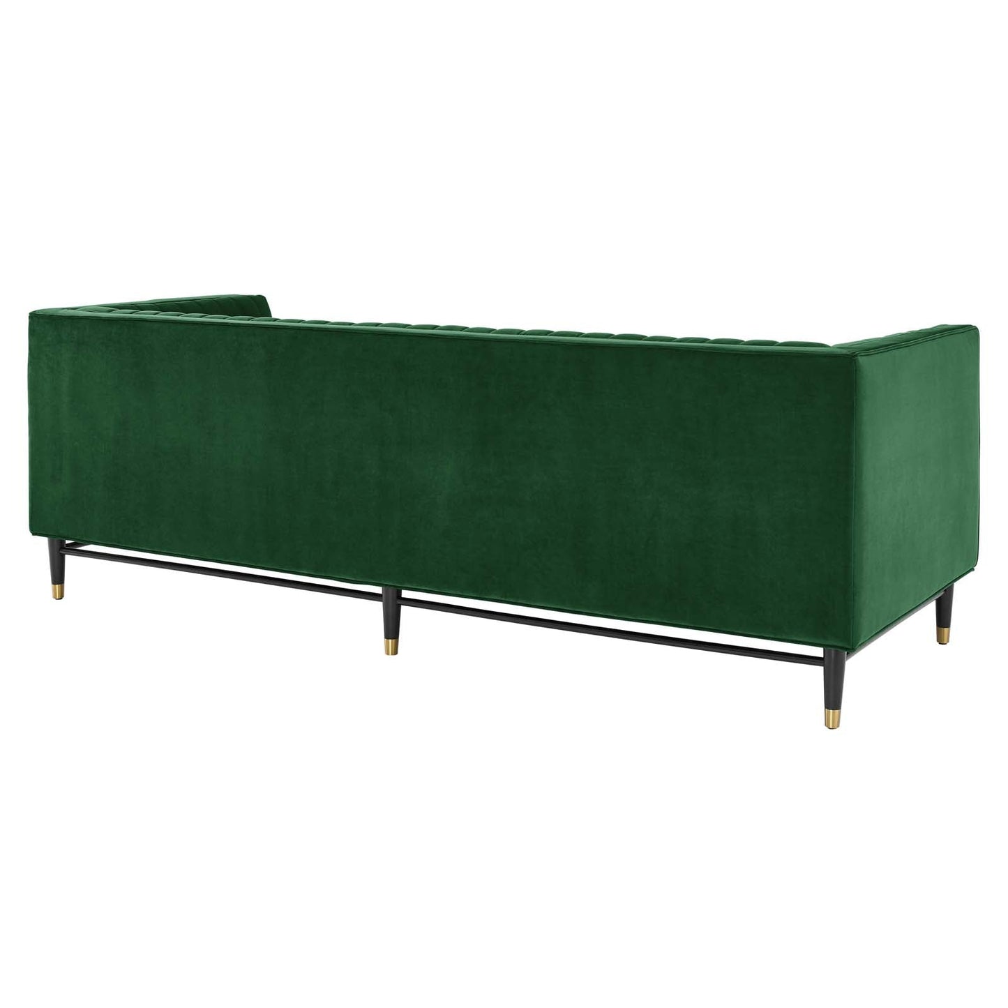 Devote Channel Tufted Performance Velvet Sofa Emerald EEI-4720-EME