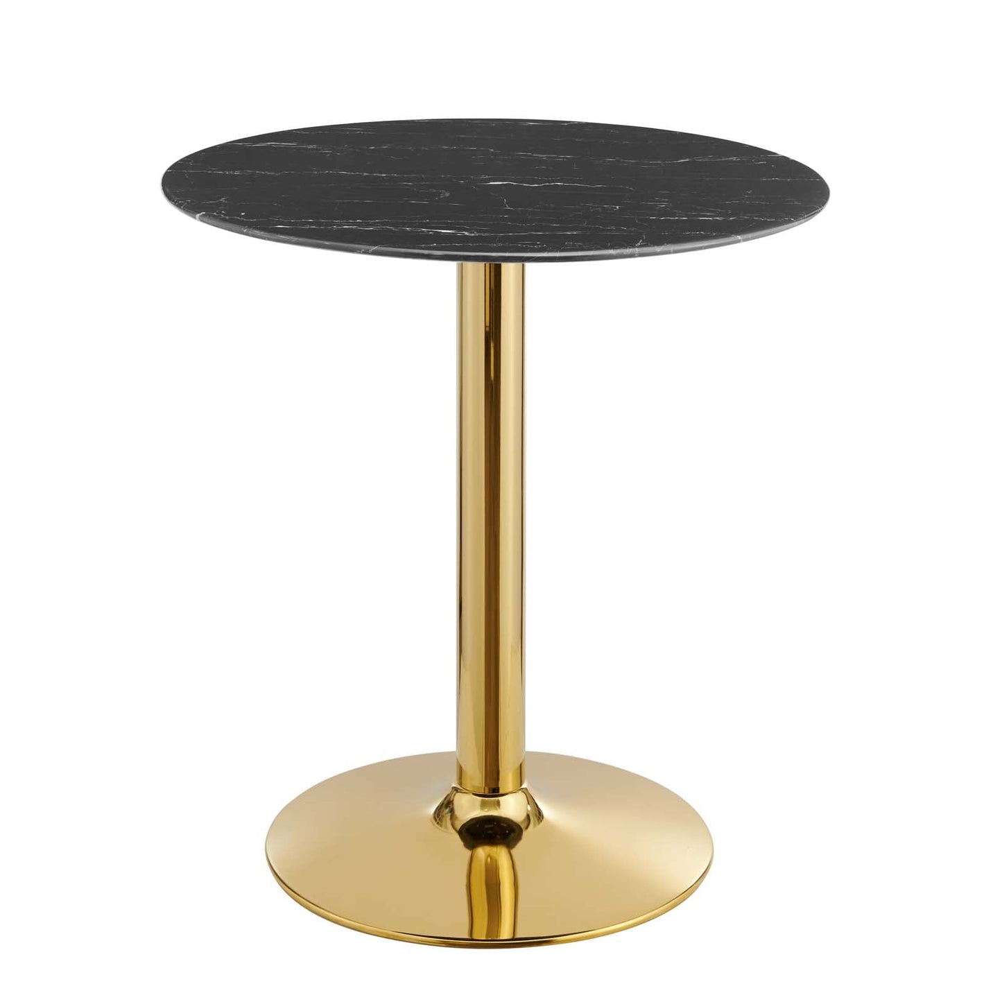 Verne 28" Artificial Marble Dining Table Gold Black EEI-4746-GLD-BLK