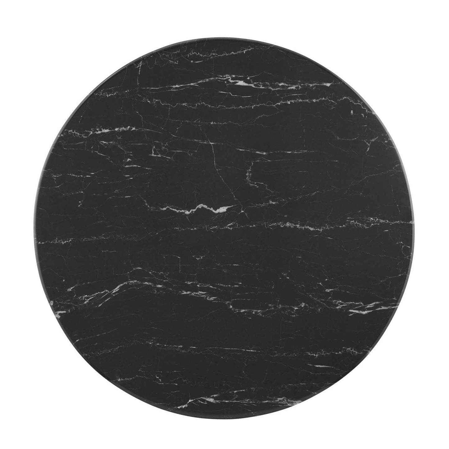 Verne 28" Artificial Marble Dining Table Gold Black EEI-4746-GLD-BLK