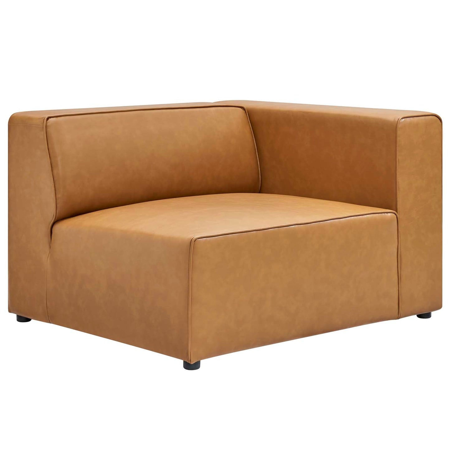 Mingle Vegan Leather 2-Piece Sectional Sofa Loveseat Tan EEI-4788-TAN