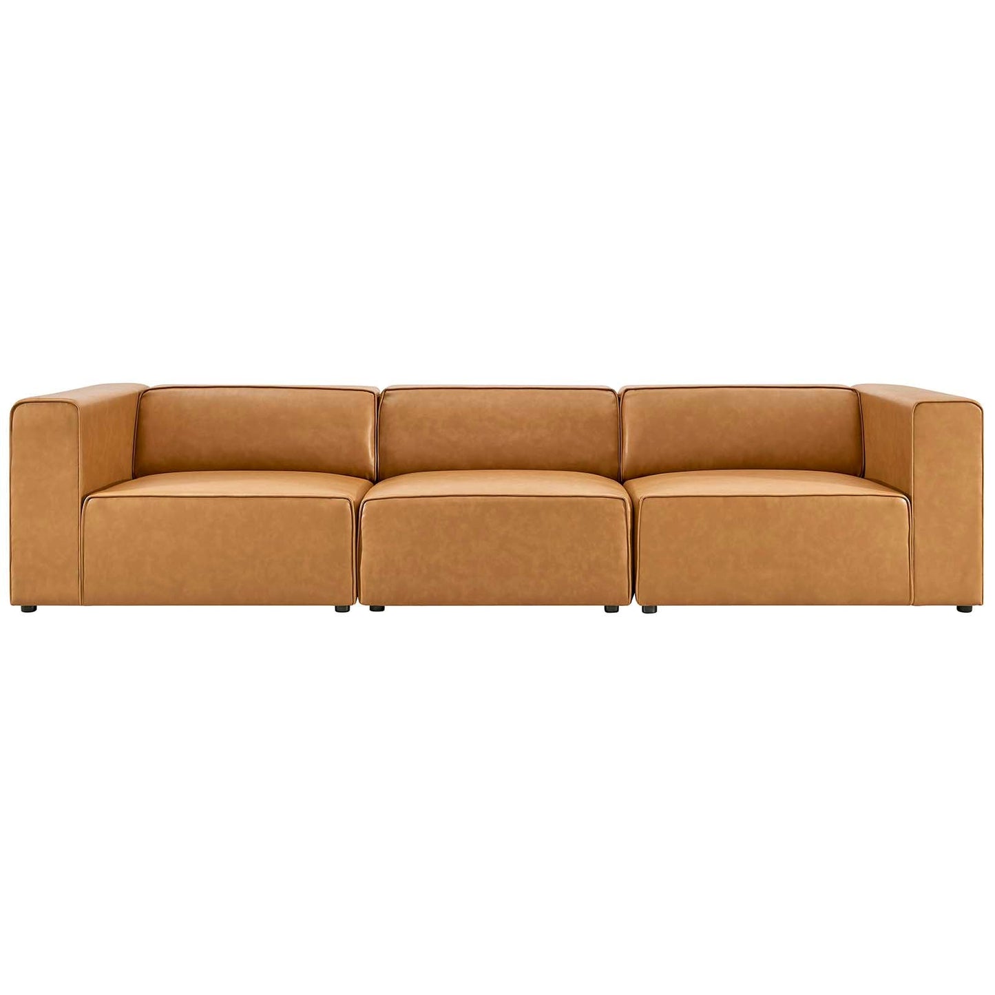 Mingle Vegan Leather 3-Piece Sectional Sofa Tan EEI-4789-TAN