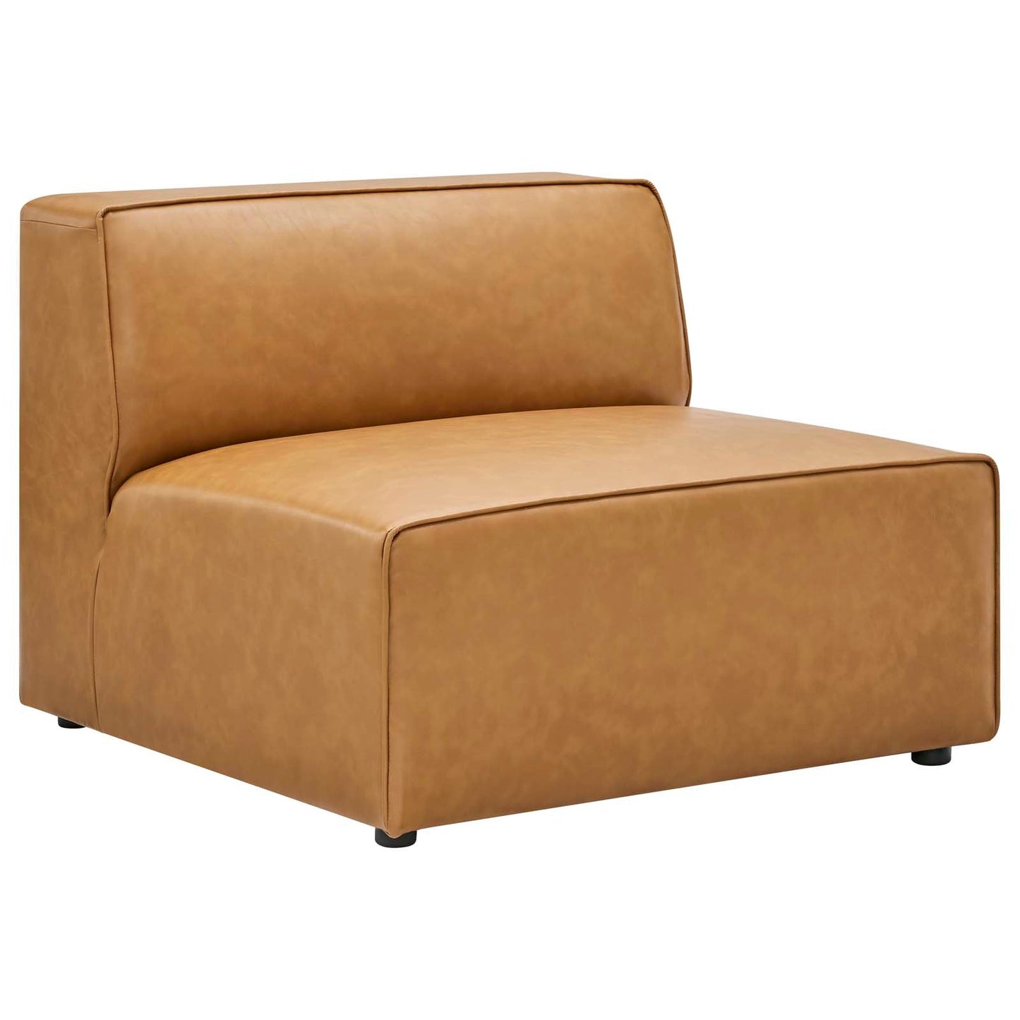 Mingle Vegan Leather Sofa and Ottoman Set Tan EEI-4790-TAN