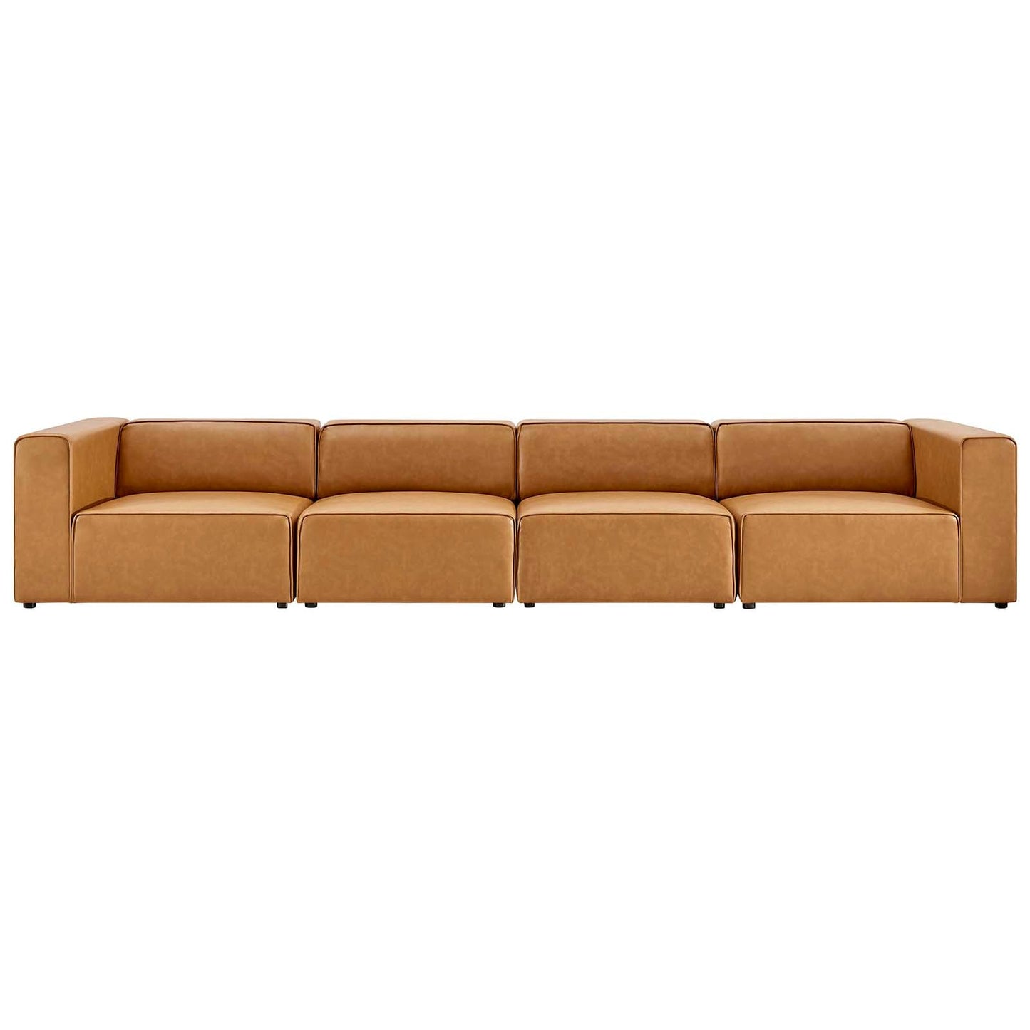 Mingle Vegan Leather 4-Piece Sectional Sofa Tan EEI-4793-TAN