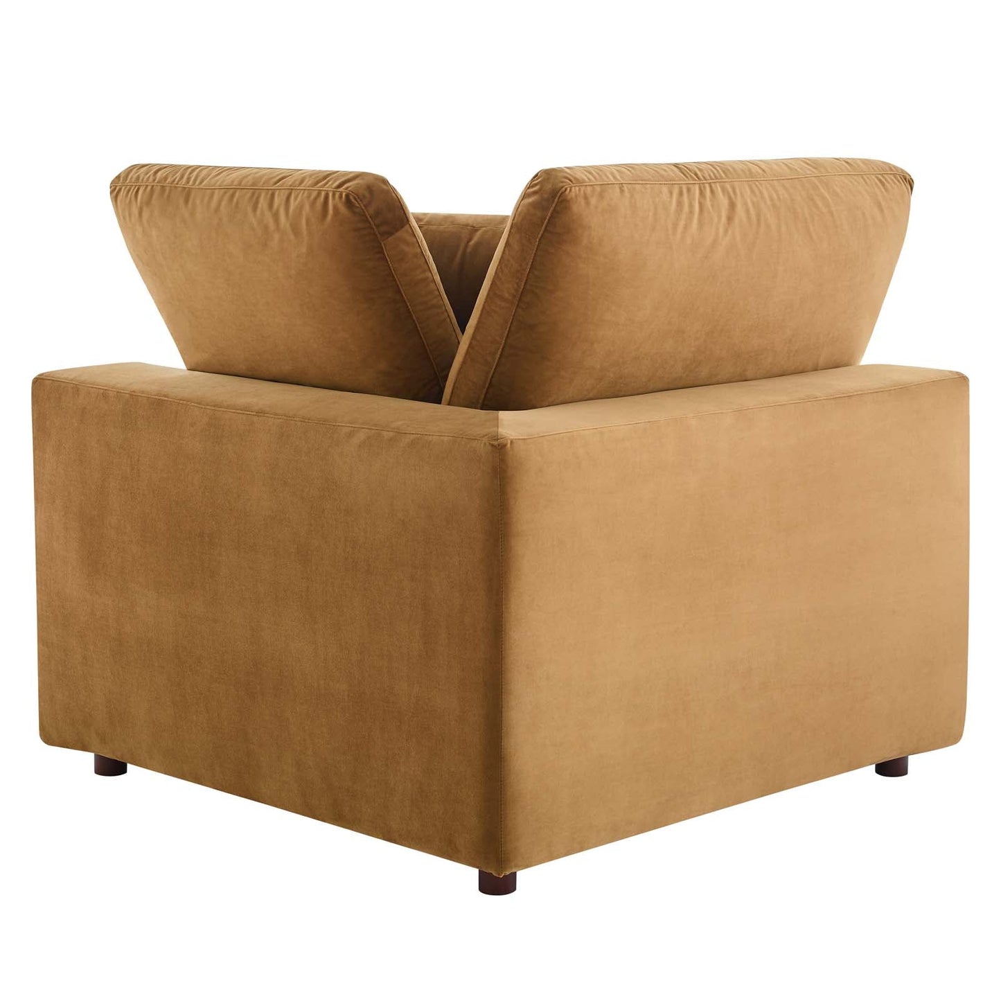 Commix Down Filled Overstuffed Performance Velvet Loveseat Cognac EEI-4816-COG