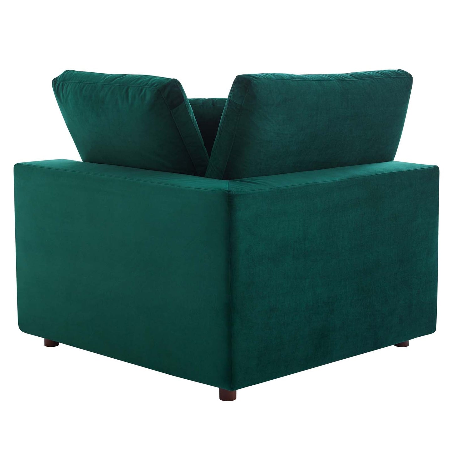 Commix Down Filled Overstuffed Performance Velvet 3-Seater Sofa Green EEI-4817-GRN