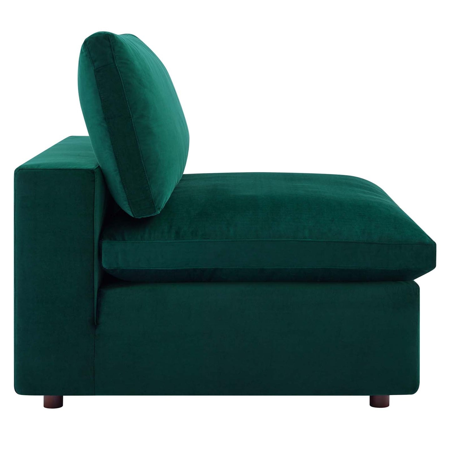 Commix Down Filled Overstuffed Performance Velvet 3-Seater Sofa Green EEI-4817-GRN