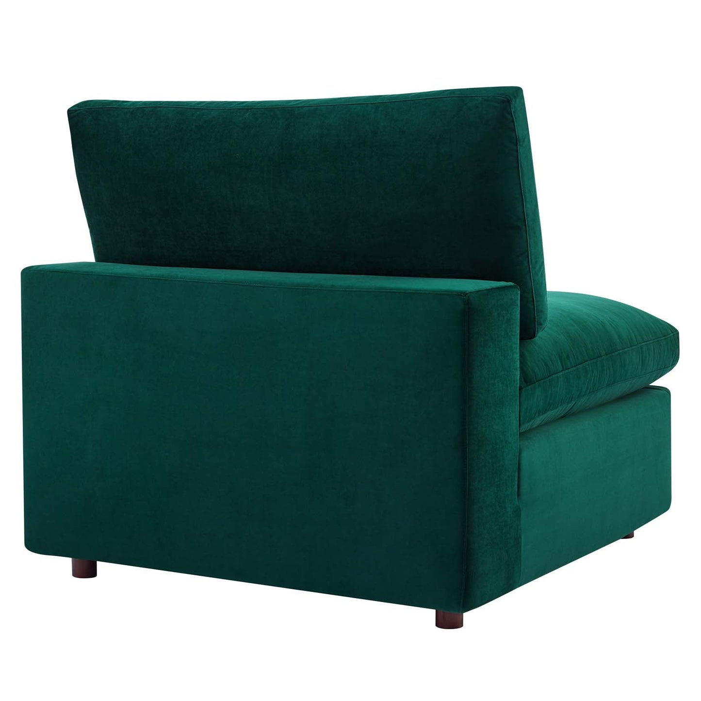 Commix Down Filled Overstuffed Performance Velvet 3-Seater Sofa Green EEI-4817-GRN