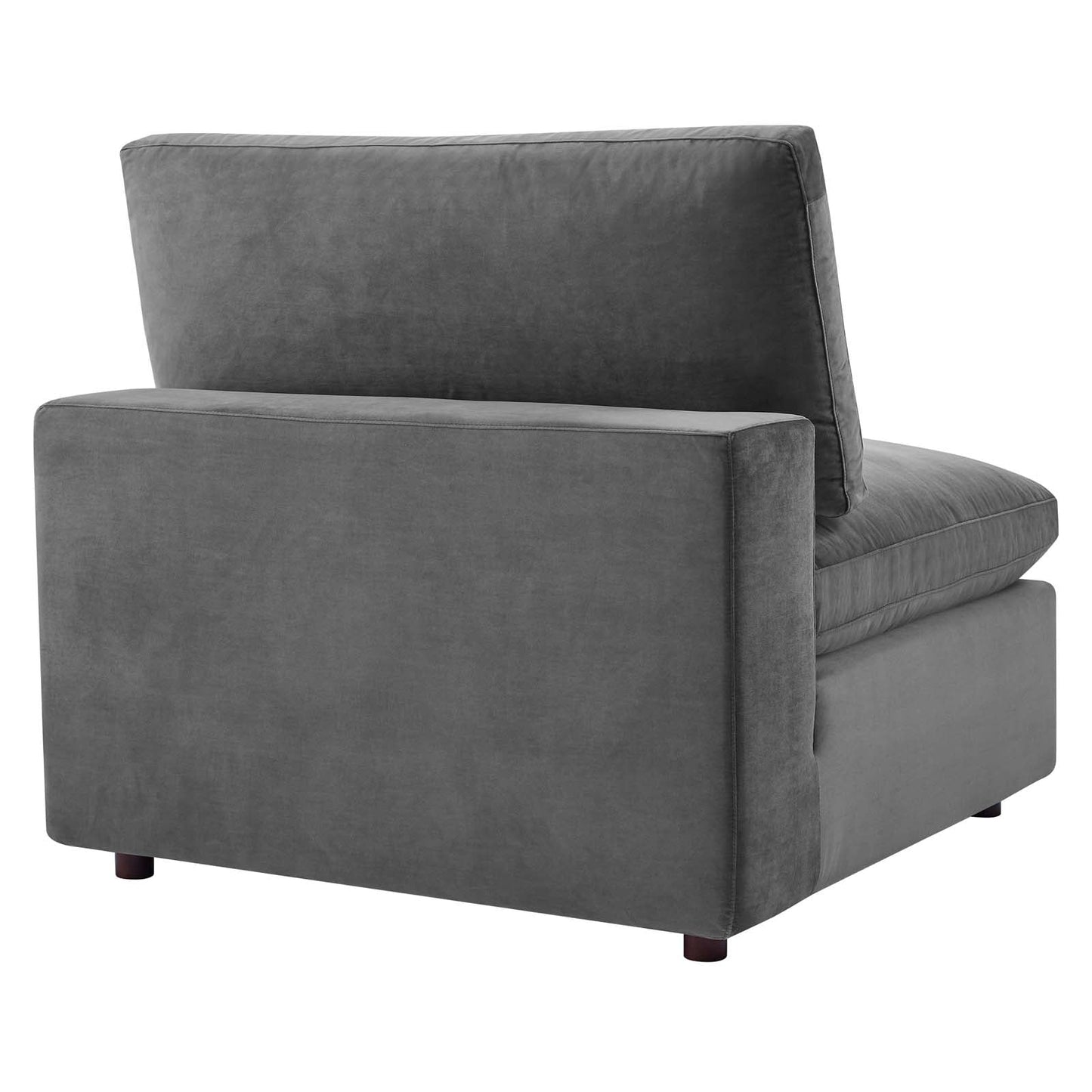 Commix Down Filled Overstuffed Performance Velvet 3-Seater Sofa Gray EEI-4817-GRY