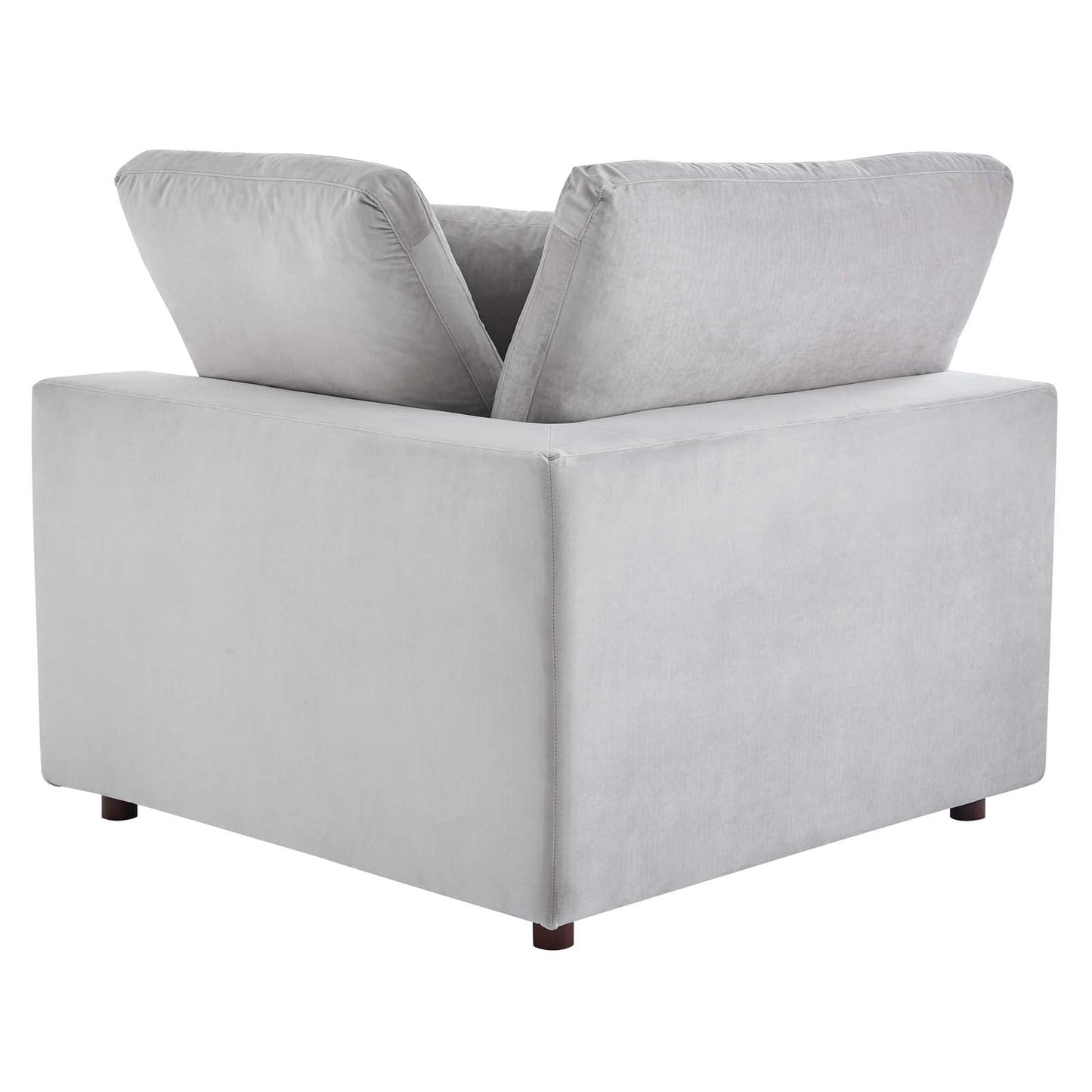 Commix Down Filled Overstuffed Performance Velvet 3-Seater Sofa Light Gray EEI-4817-LGR