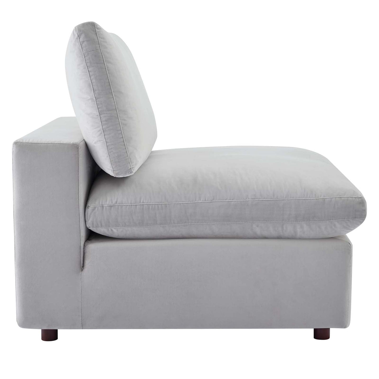 Commix Down Filled Overstuffed Performance Velvet 3-Seater Sofa Light Gray EEI-4817-LGR