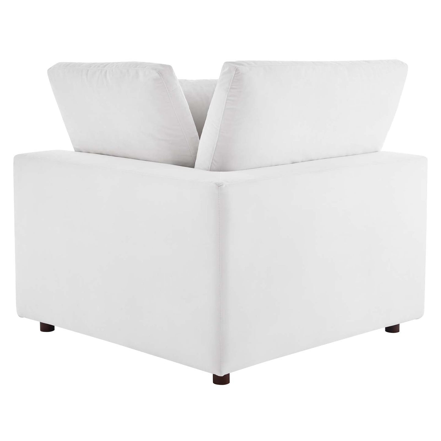 Commix Down Filled Overstuffed Performance Velvet 3-Seater Sofa White EEI-4817-WHI