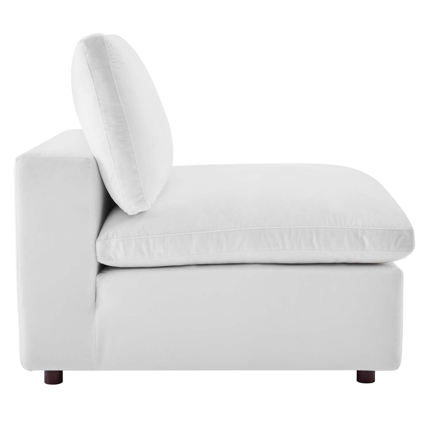 Commix Down Filled Overstuffed Performance Velvet 3-Seater Sofa White EEI-4817-WHI