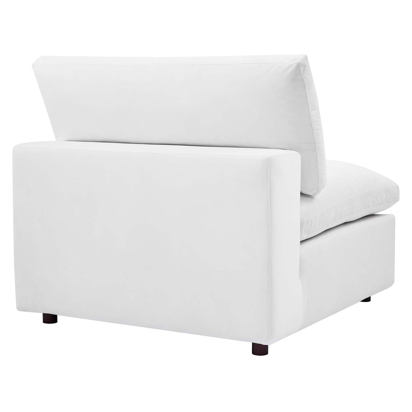 Commix Down Filled Overstuffed Performance Velvet 3-Seater Sofa White EEI-4817-WHI