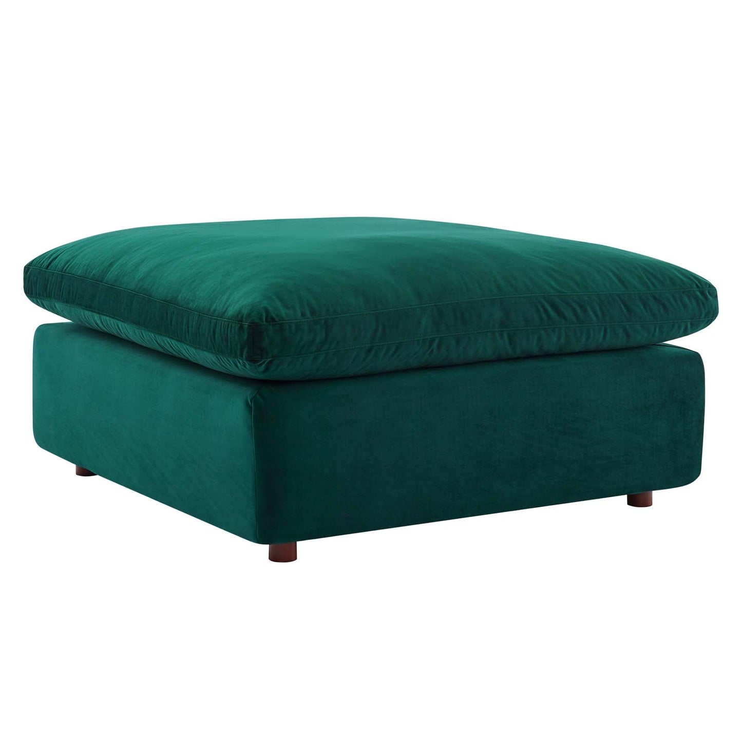 Commix Down Filled Overstuffed Performance Velvet 4-Piece Sectional Sofa Green EEI-4818-GRN