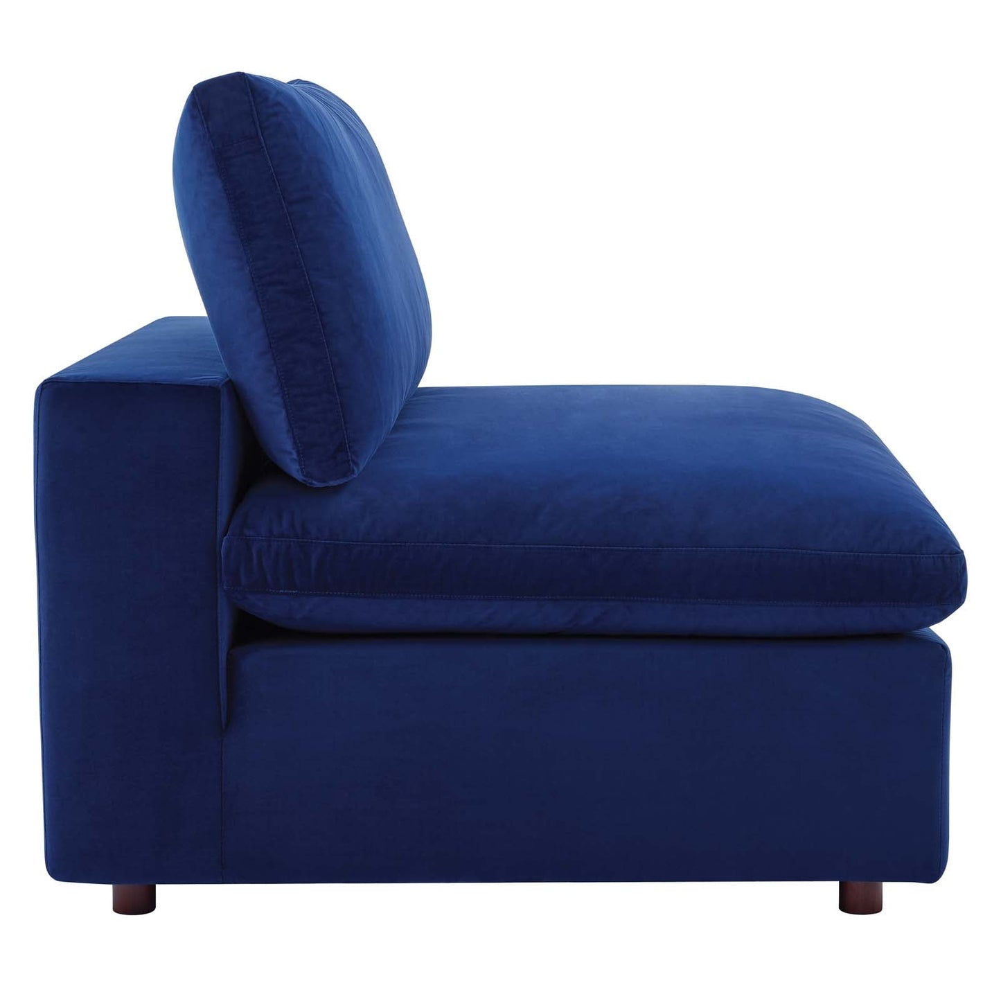 Commix Down Filled Overstuffed Performance Velvet 4-Seater Sofa Navy EEI-4819-NAV