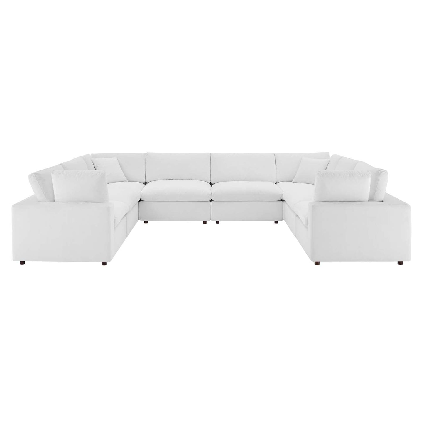 Commix Down Filled Overstuffed Performance Velvet 	8-Piece Sectional Sofa White EEI-4826-WHI