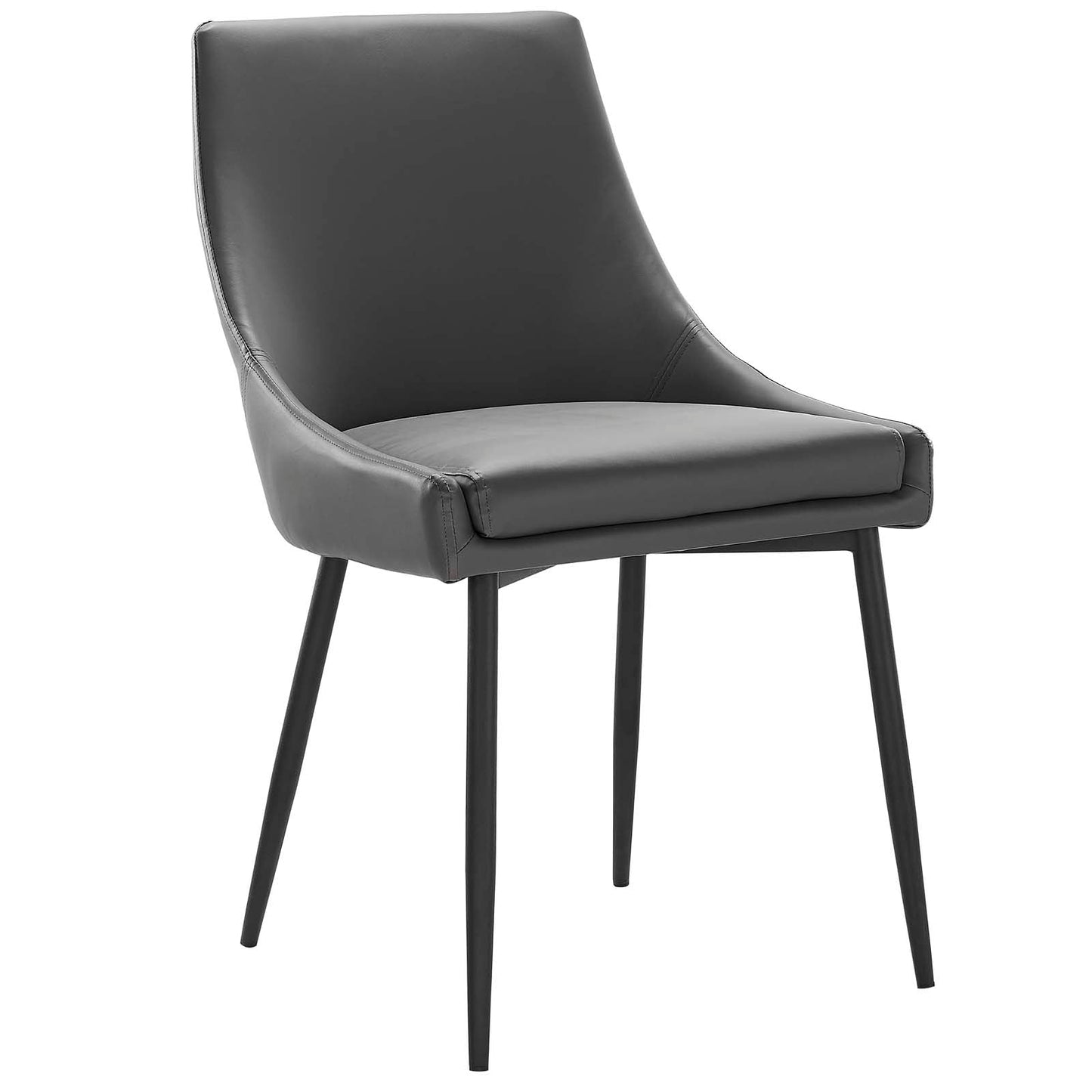 Viscount Vegan Leather Dining Chairs - Set of 2 Black Gray EEI-4827-BLK-GRY