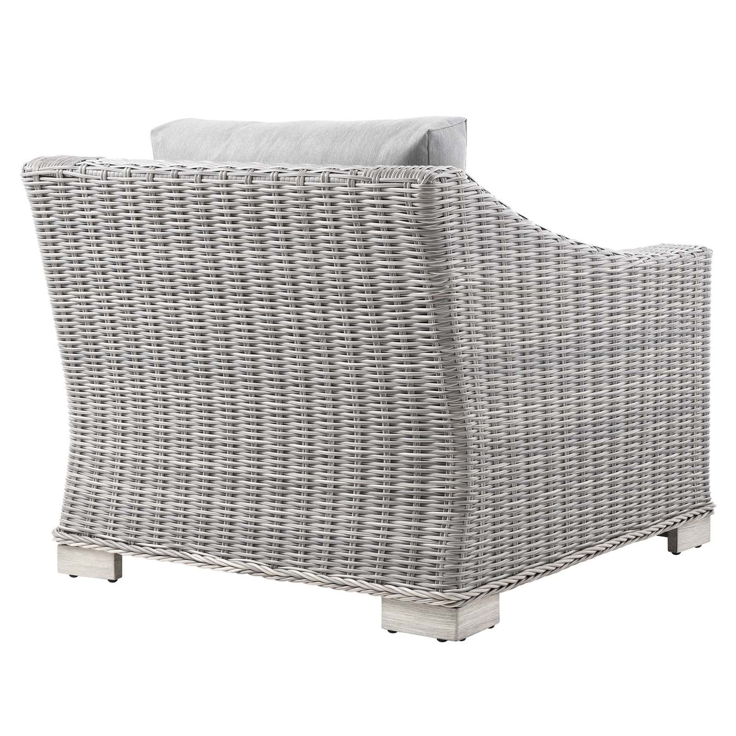 Conway Outdoor Patio Wicker Rattan Armchair Light Gray Gray EEI-4840-LGR-GRY