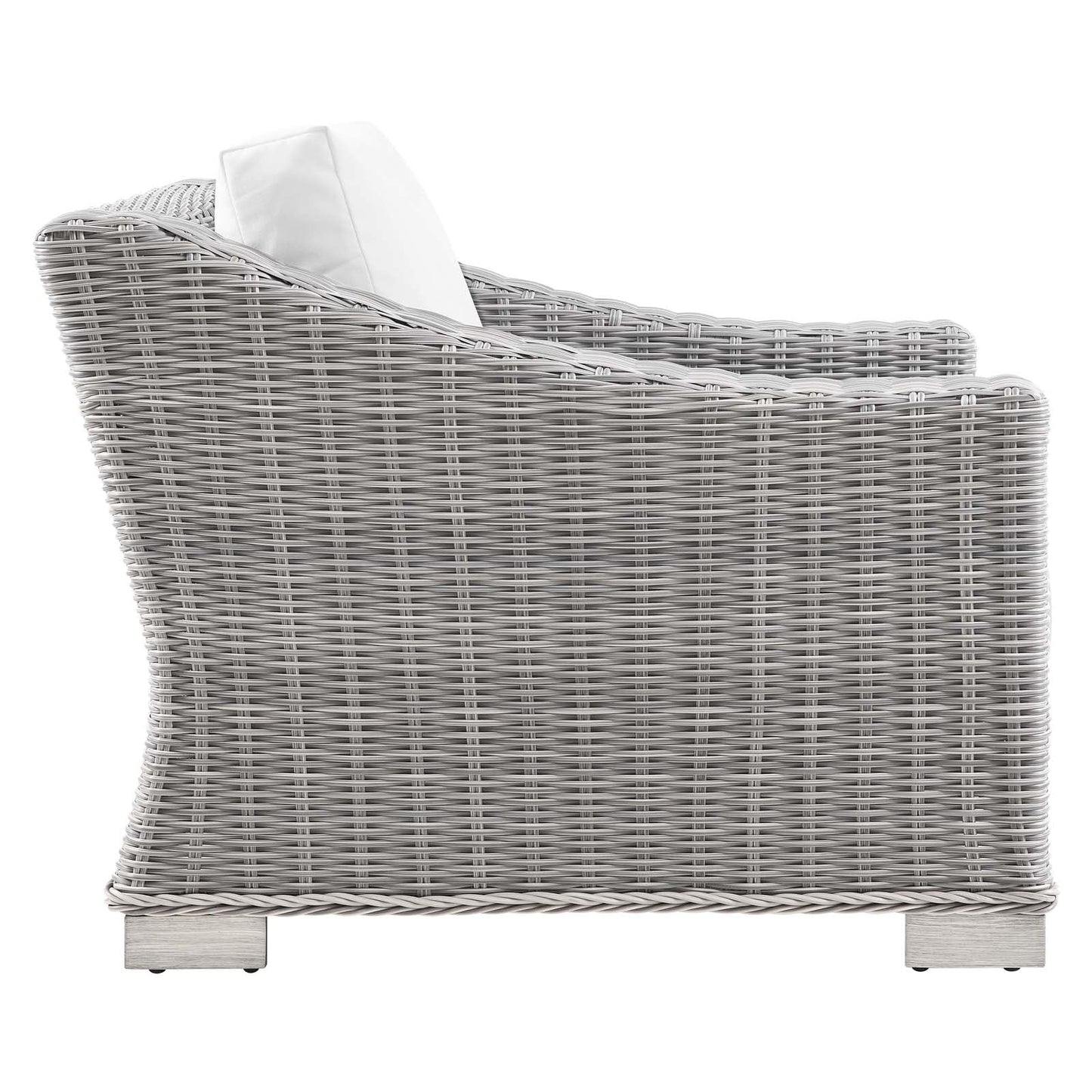 Conway Outdoor Patio Wicker Rattan Armchair Light Gray White EEI-4840-LGR-WHI