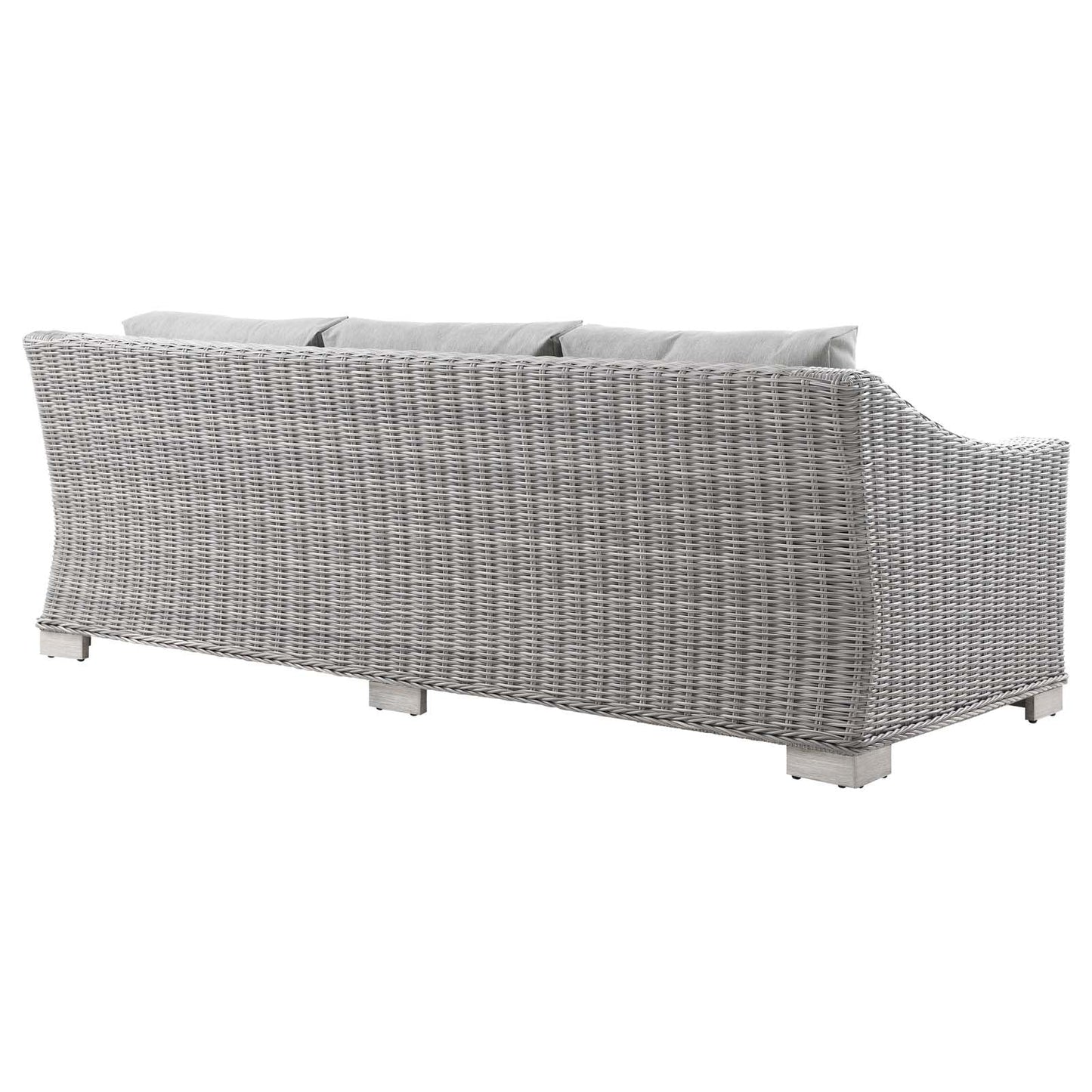 Conway Outdoor Patio Wicker Rattan Sofa Light Gray Gray EEI-4842-LGR-GRY