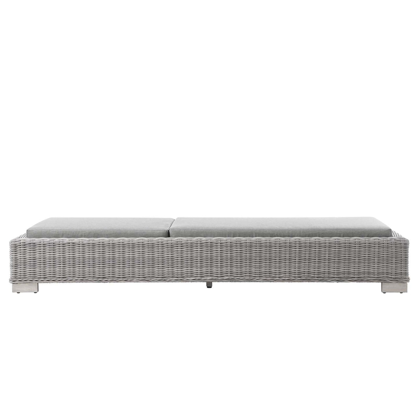 Conway Outdoor Patio Wicker Rattan Chaise Lounge Light Gray Gray EEI-4843-LGR-GRY