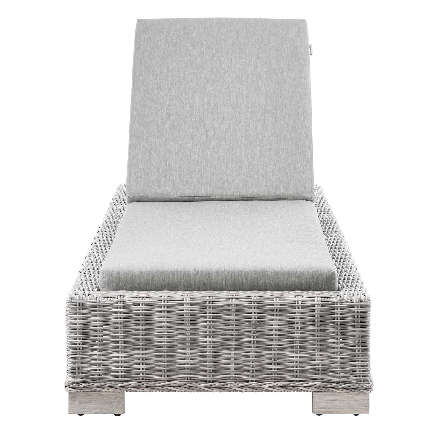 Conway Outdoor Patio Wicker Rattan Chaise Lounge Light Gray Gray EEI-4843-LGR-GRY