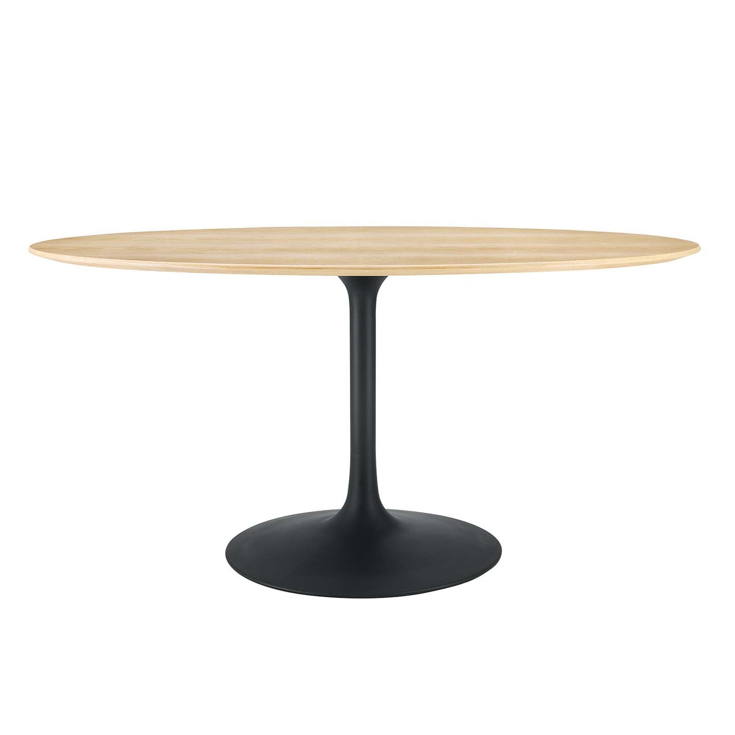 Lippa 60" Oval Wood Grain Dining Table Black Natural EEI-4887-BLK-NAT