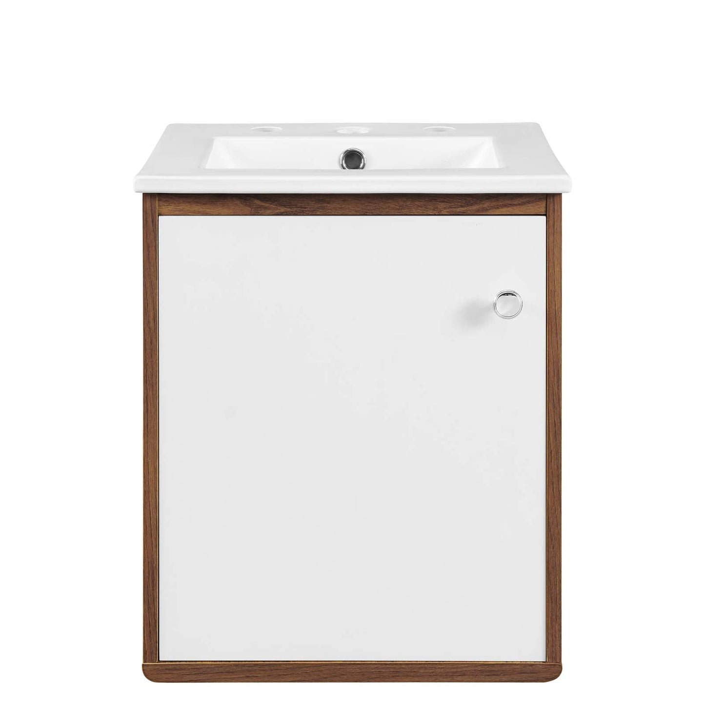 Transmit 18" Wall-Mount Bathroom Vanity Walnut White EEI-4896-WAL-WHI