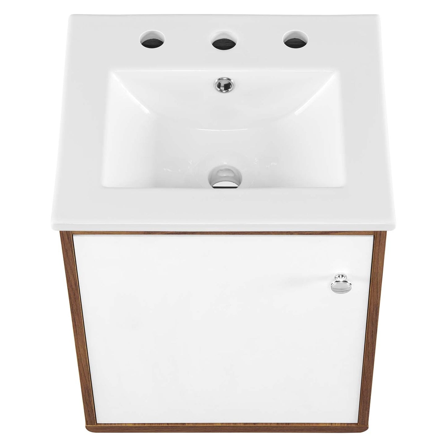 Transmit 18" Wall-Mount Bathroom Vanity Walnut White EEI-4896-WAL-WHI